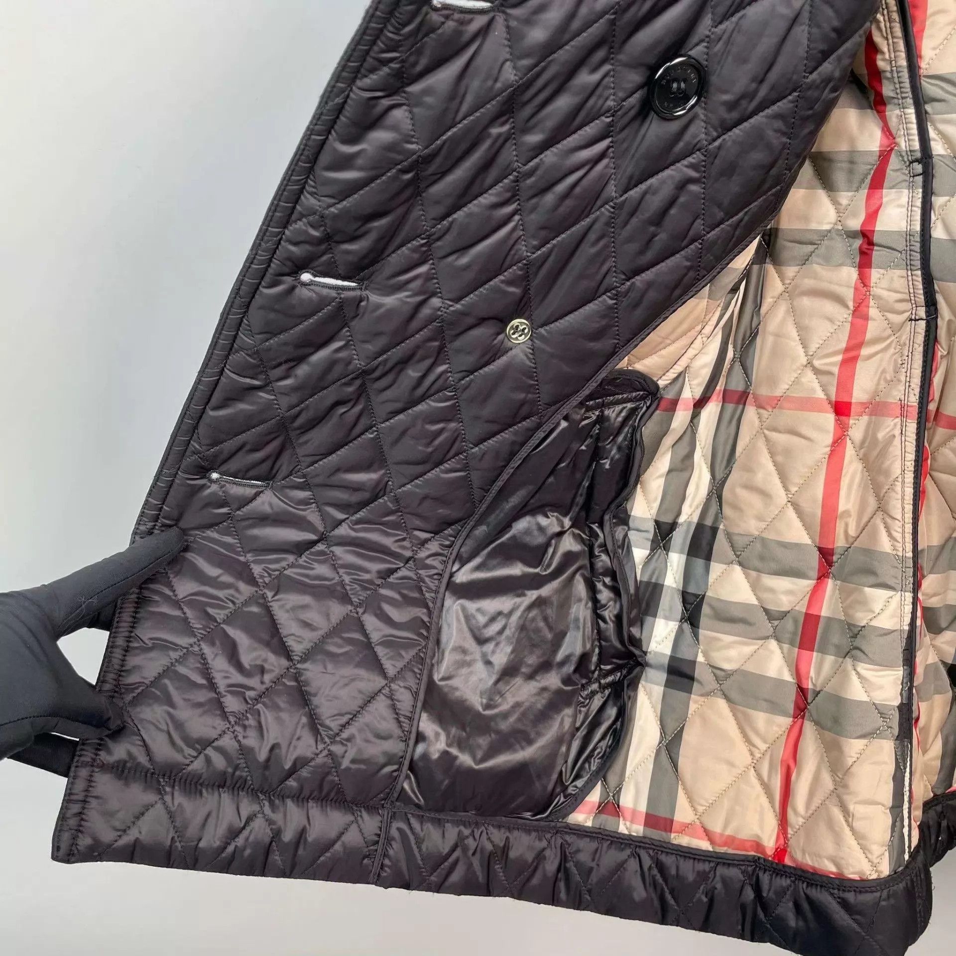 Burberry Burberry Check Lined Cotton Puffer Jacket Black 36 Size XS / US 0-2 / IT 36-38 - 9 Thumbnail