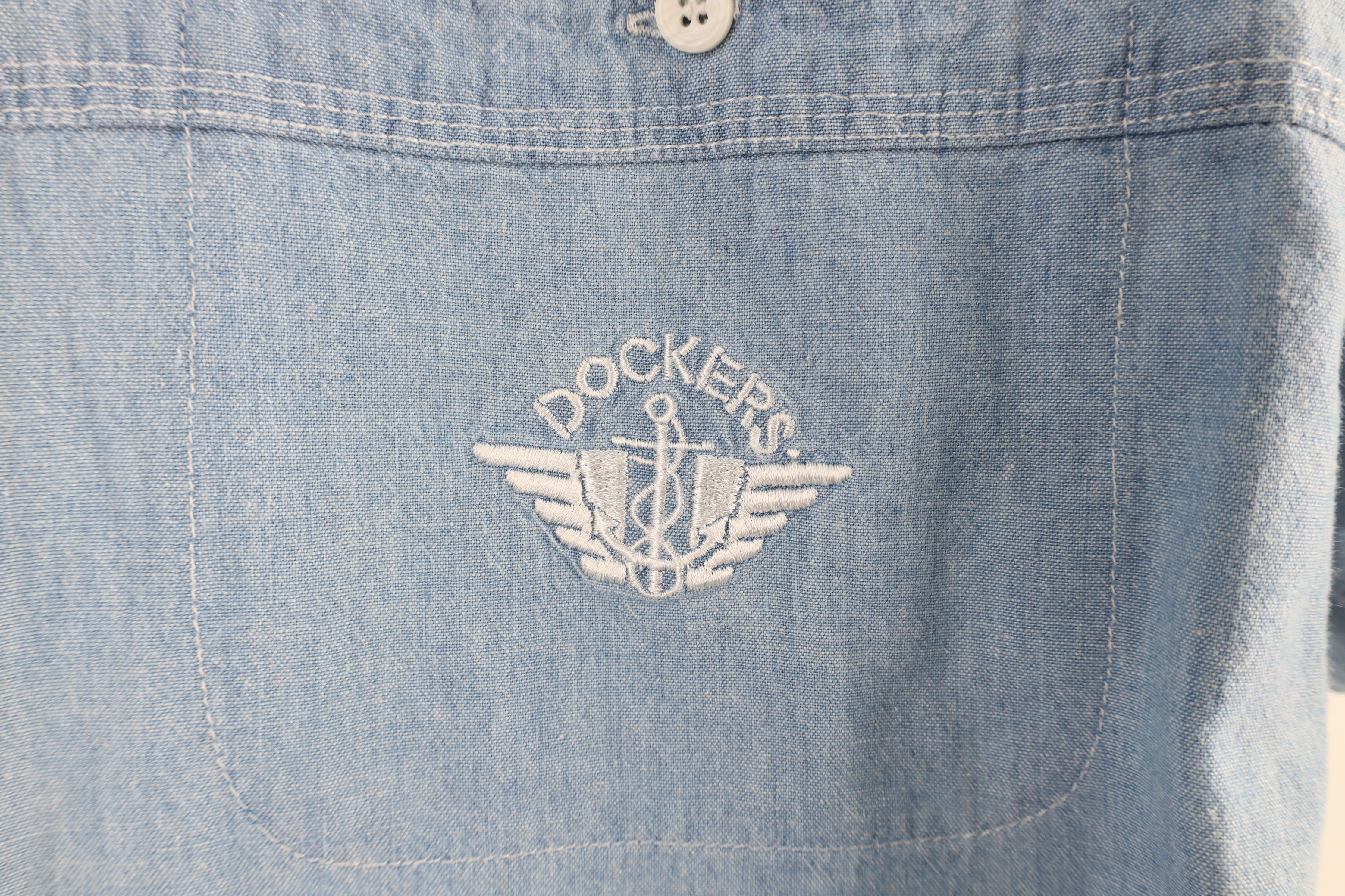 Vintage Vintage 90s Dockers Chambray Short Sleeve Button Shirt Size US M / EU 48-50 / 2 - 4 Thumbnail
