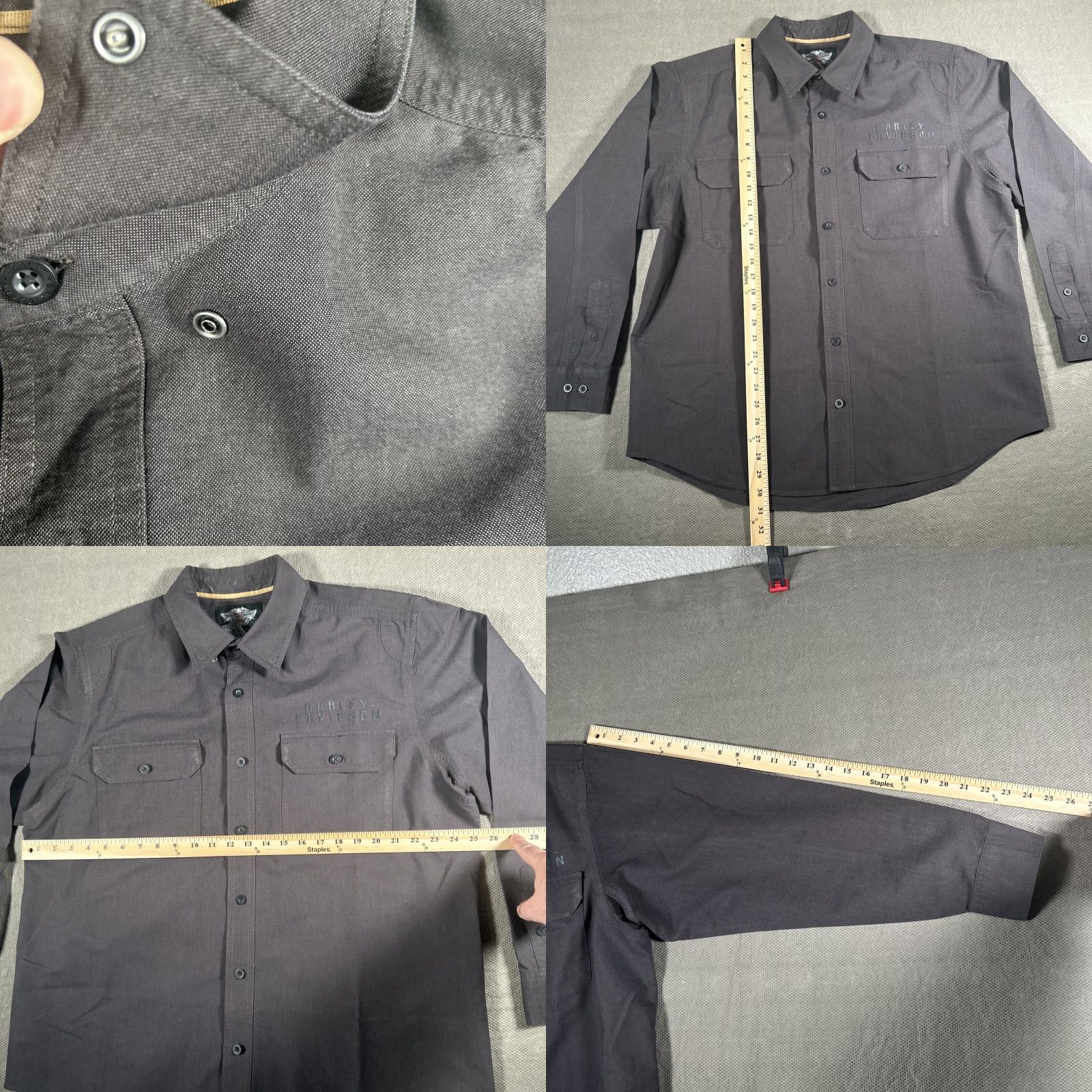 Harley Davidson Harley-Davidson Shirt Men's XL Black Embroidered Long Sleeve Button-Down Collared Shirt Size US XL / EU 56 / 4 - 8 Thumbnail