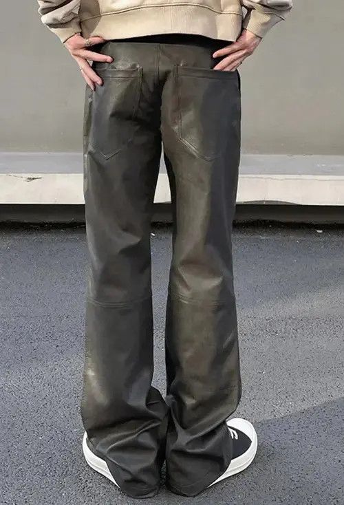 VIBE Streetwear Casual Straight Leg Leather Pant Size US 33 - 4 Thumbnail