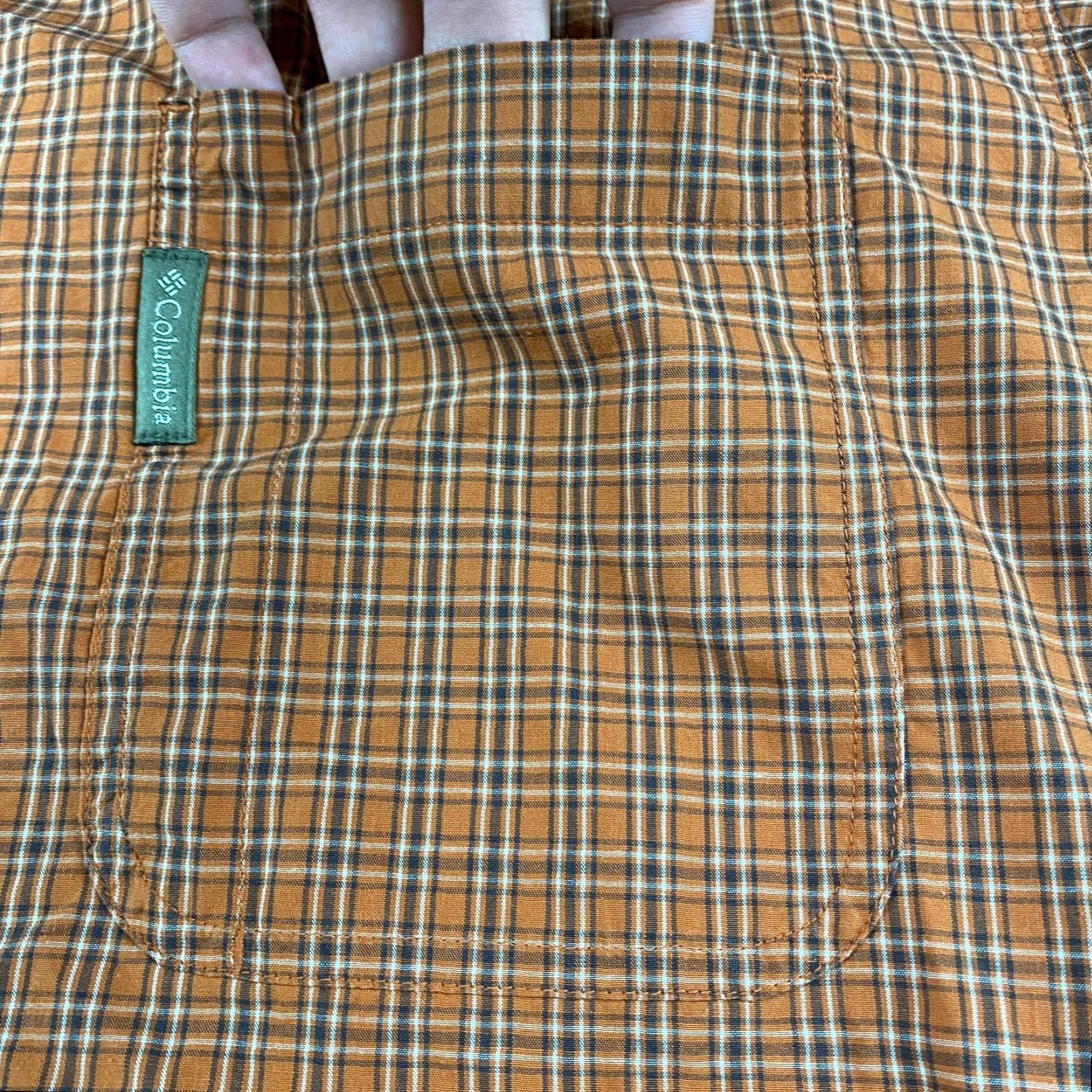 Vintage Columbia Button-Down Shirt Mens 2XL Orange Gingham Plaid Long Sleeve Pocket Button-Up Casual Modern Size US XXL / EU 58 / 5 - 7 Thumbnail