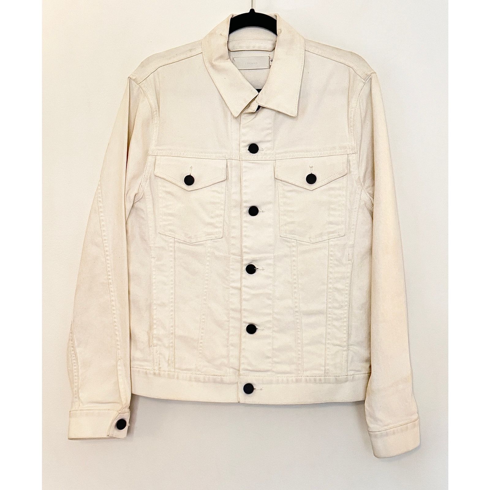 J Brand J Brand Men's White Noah Distressed Denim Jacket Size US M / EU 48-50 / 2 - 1 Thumbnail