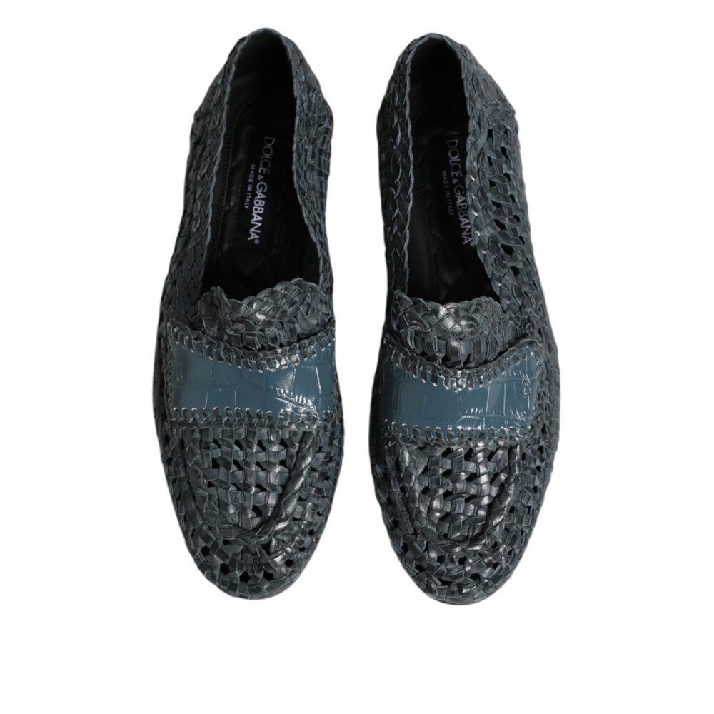Dolce & Gabbana Dolce & Gabbana Blue Woven Leather Slip On Loafers Shoes Size US 8 / EU 41 - 3 Thumbnail