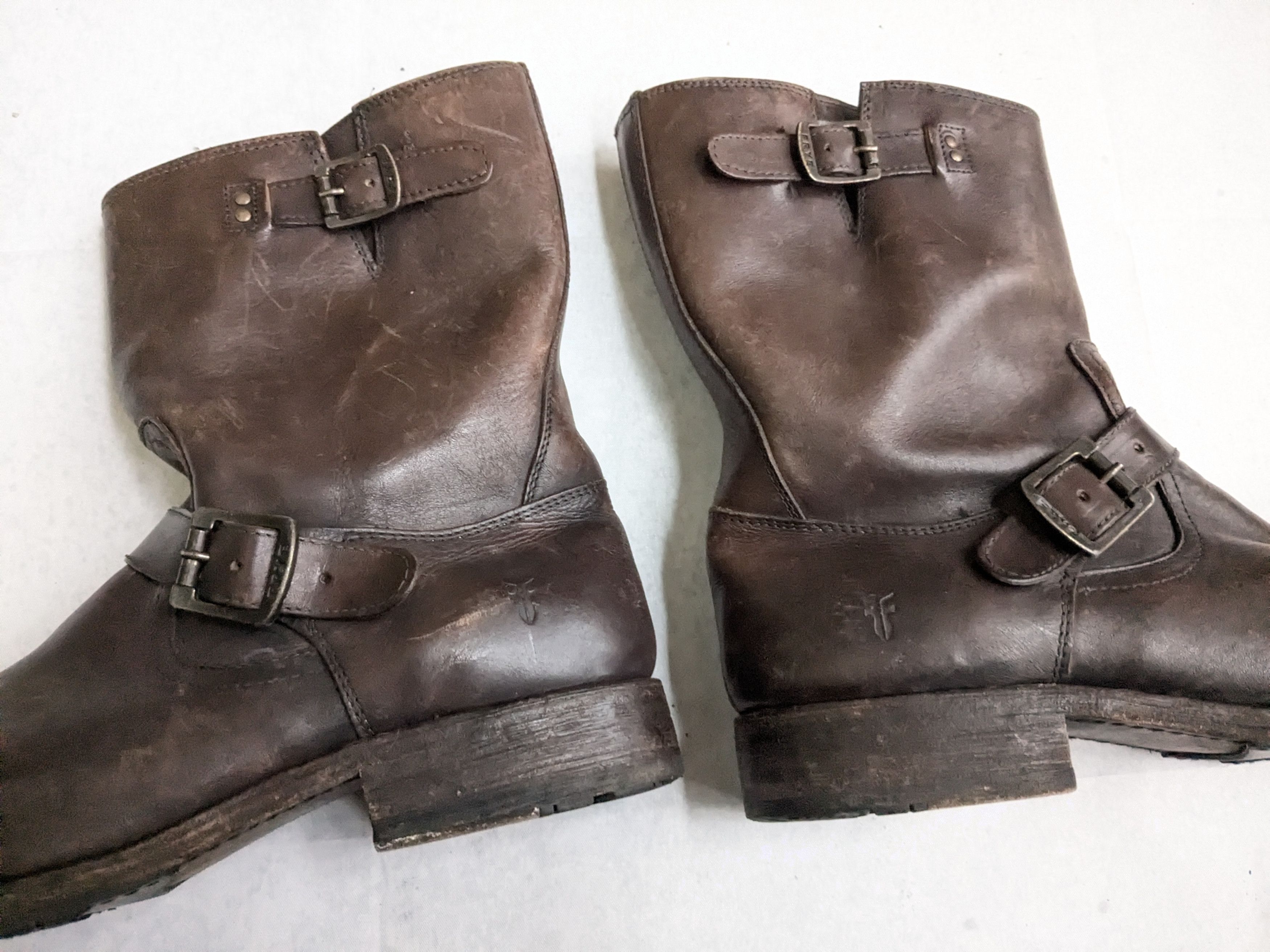 Frye Frye Engineer Boots Brown Leather 12 D Leather Buckle Size US 12 / EU 45 - 6 Thumbnail