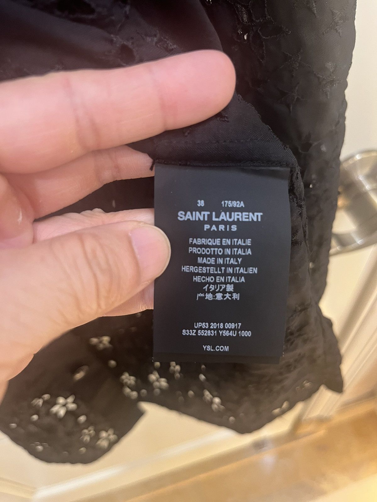 Saint Laurent Paris Star embroidery eyelet shirt collar size38 Size US S / EU 44-46 / 1 - 3 Thumbnail