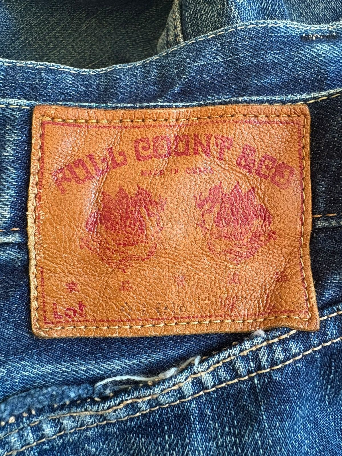 Full Count & Co. Vintage Full Count Selvedge Mud Wash Distressed Loose Jeans Size US 30 / EU 46 - 10 Thumbnail