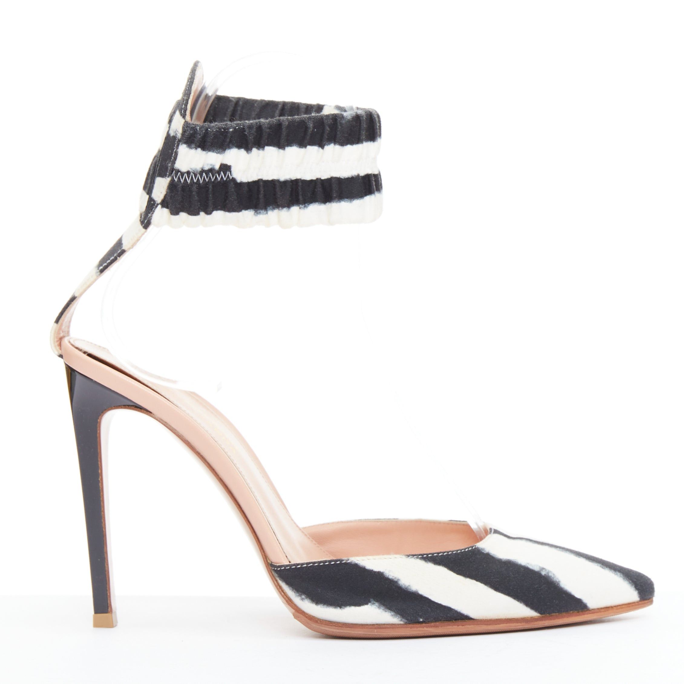 Gianvito Rossi GIANVITO ROSSI ALTUZARRA black cream zebra stripe stripe print pumps EU37 Size US 7 / IT 37 - 1 Thumbnail