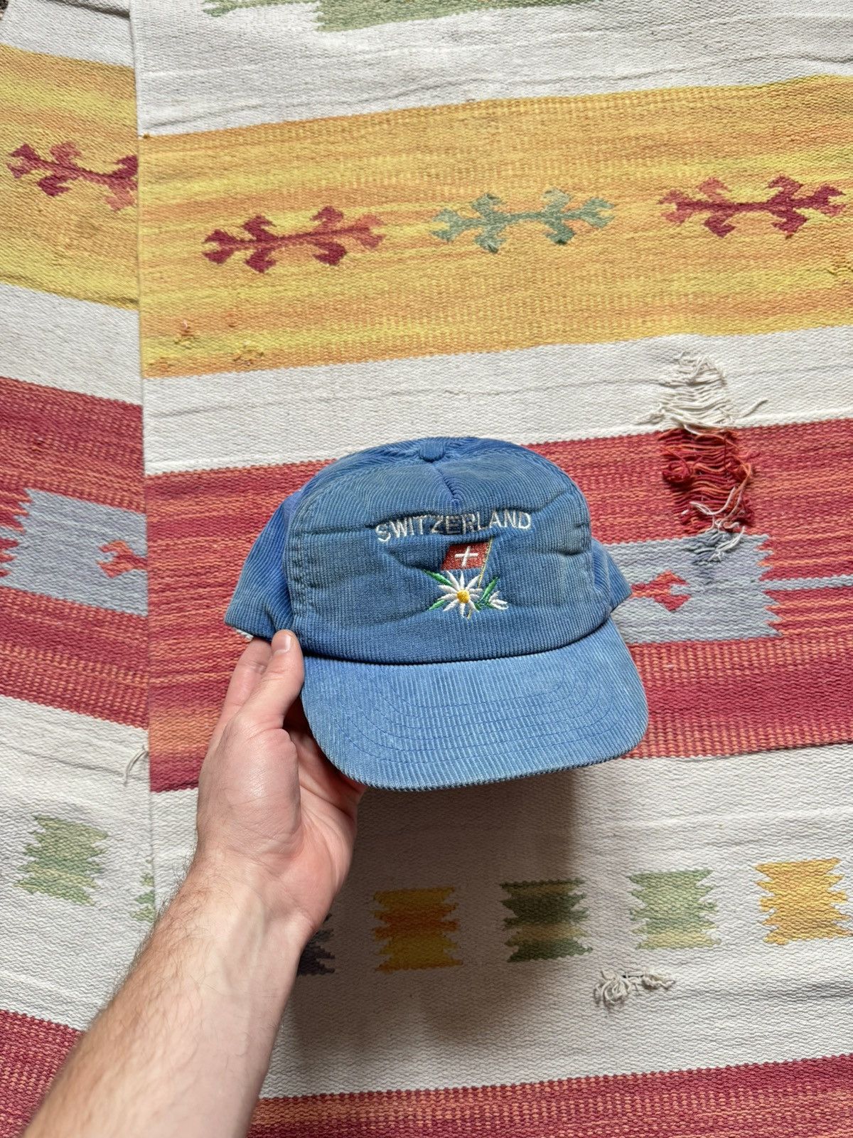 Vintage Vintage 90’s Sunfaded Switzerland y2k Corduroy Hat Size ONE SIZE - 1 Thumbnail