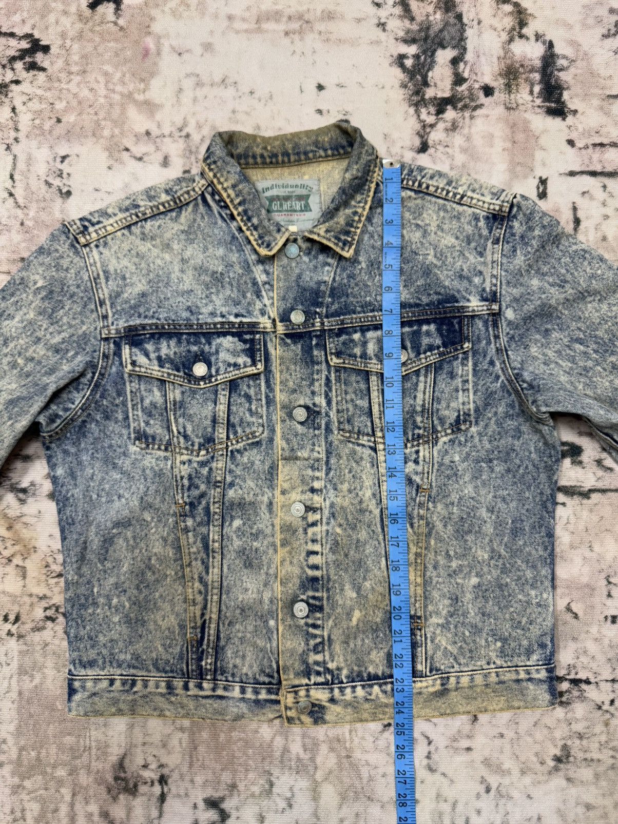 Japanese Brand Vintage 90s GL Heart Acid Wash Denim Jacket Size US M / EU 48-50 / 2 - 19 Thumbnail