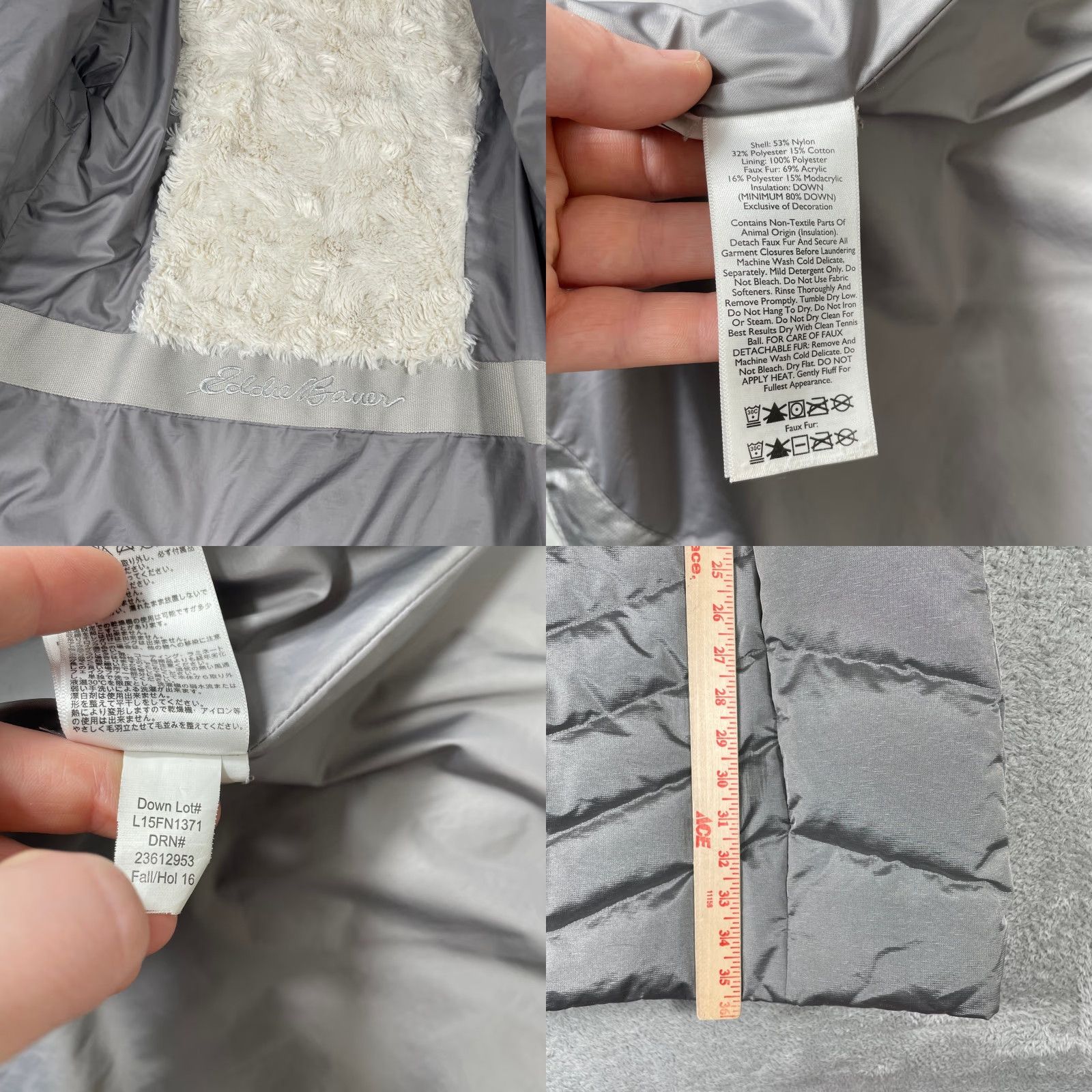 Eddie Bauer Eddie Bauer Down Parka Womens M Gray Faux Fur Lined Long Puffer Jacket Coat Size M / US 6-8 / IT 42-44 - 8 Thumbnail