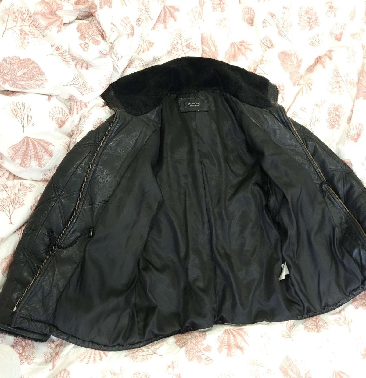 Vintage Vintage Genuine Leather/Lambskin Quilted Jacket By Marquis Size XXL / US 16-18 / IT 52-54 - 15 Thumbnail