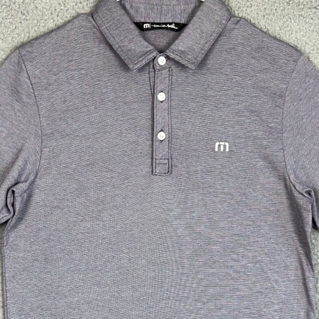TravisMathew TravisMathew Polo Shirt Mens S Purple Striped Logo Embroidered 3-Button Placket Golf Breathable Short Sleeve Casual Activewear Shirt Size US S / EU 44-46 / 1 - 2 Thumbnail
