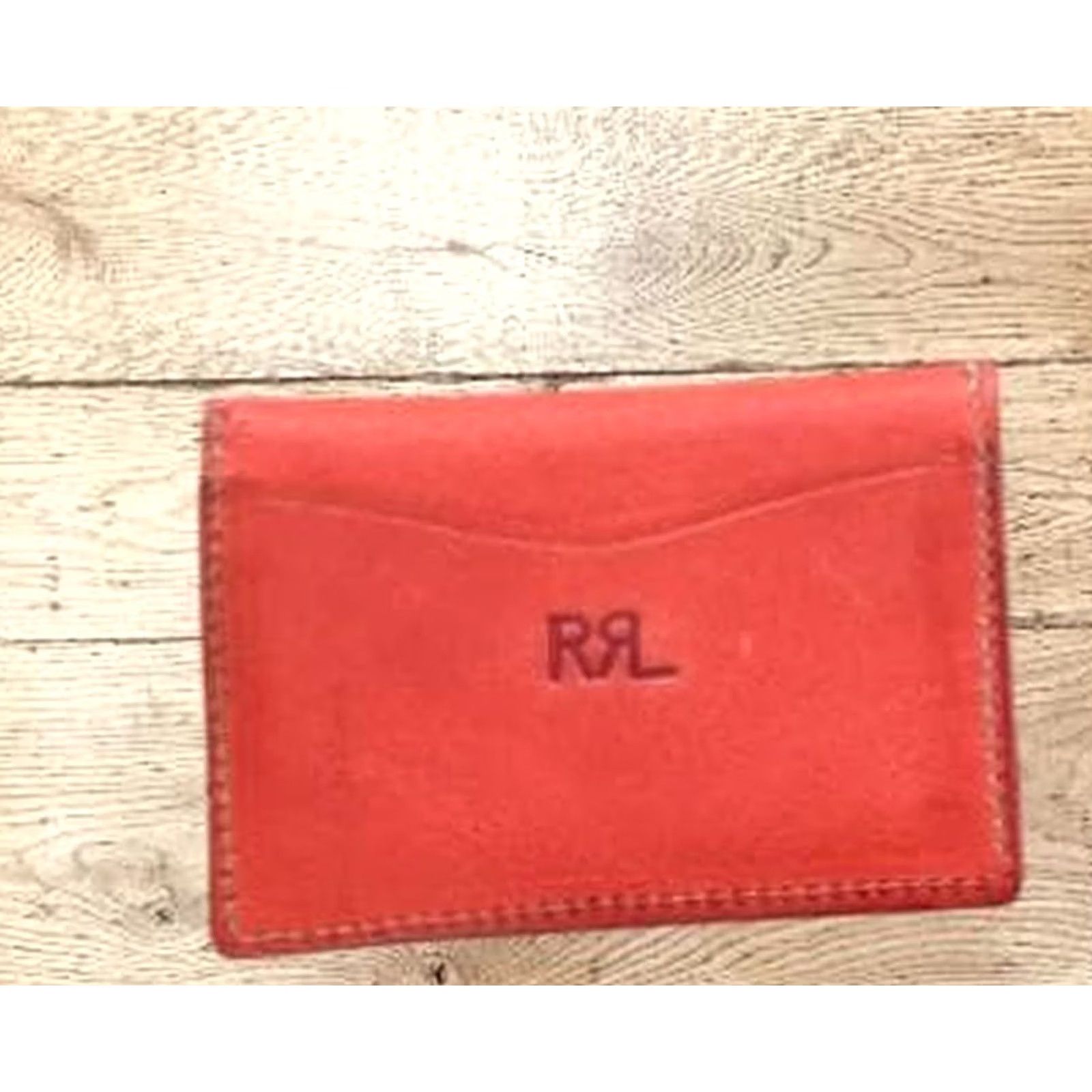 Ralph Lauren RRL LEATHER ENVELOPE CARD CASE CONCHO SNAP MEN ORANGE USED Wallet Category: Card Case? Size ONE SIZE - 2 Thumbnail