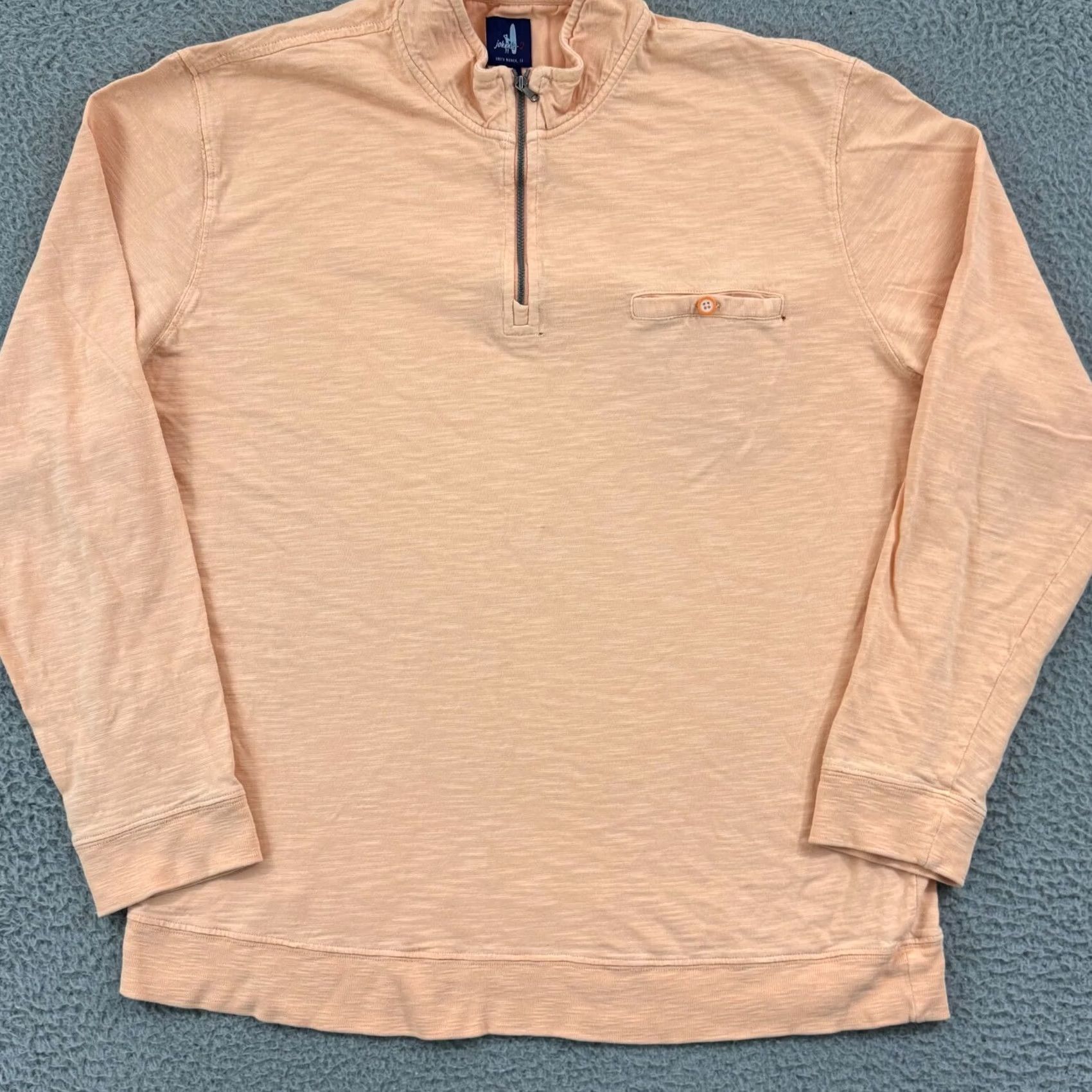 johnnie-O johnnie-O Shirt Mens XL Peach Long Sleeve 1/4 Zip Pocket Surf Pullover Preppy Size US XL / EU 56 / 4 - 3 Thumbnail