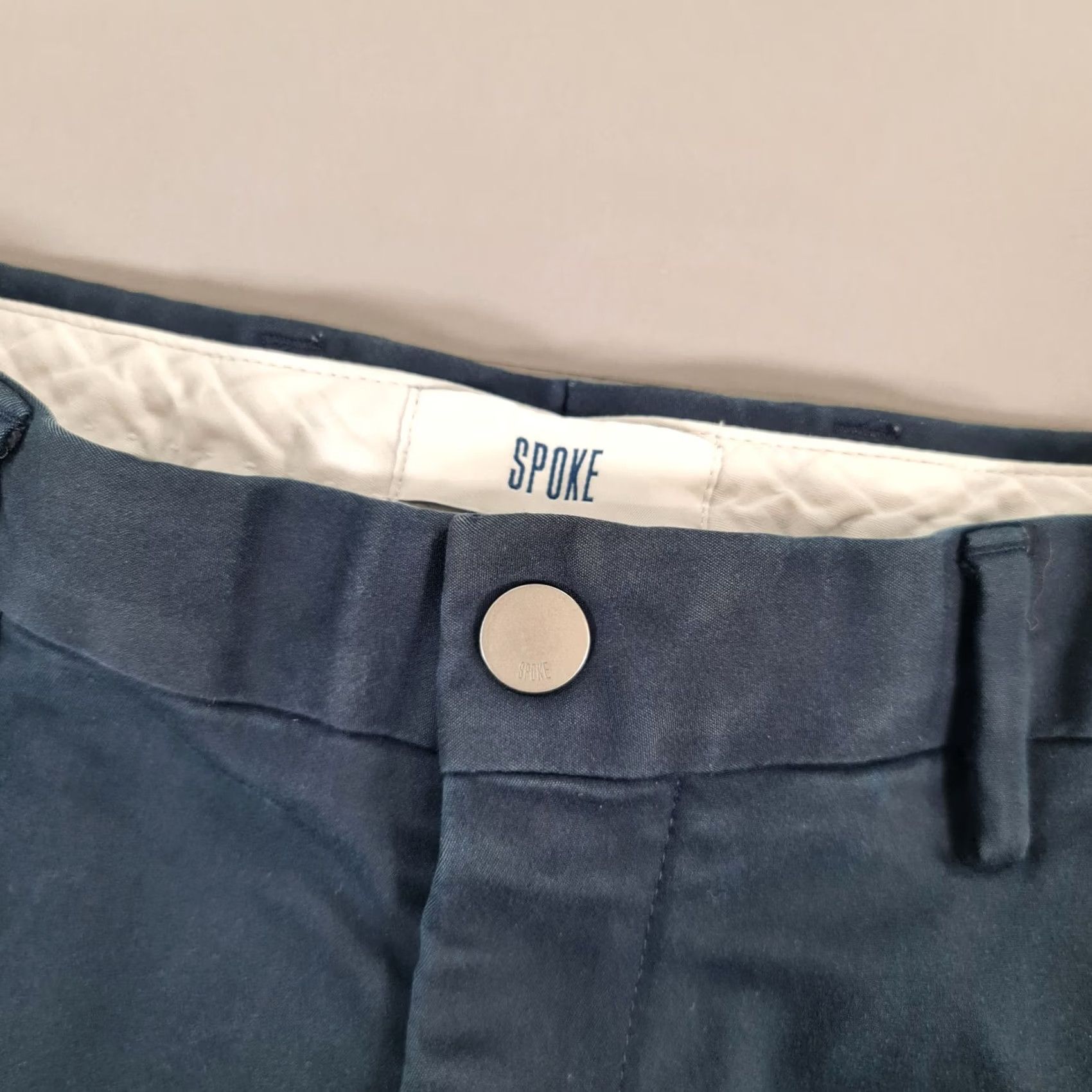 Vintage Spoke Mens Chino Trousers Navy Blue W30 L29 Build C Pants Stretch Cotton Size US 30 / EU 46 - 3 Thumbnail