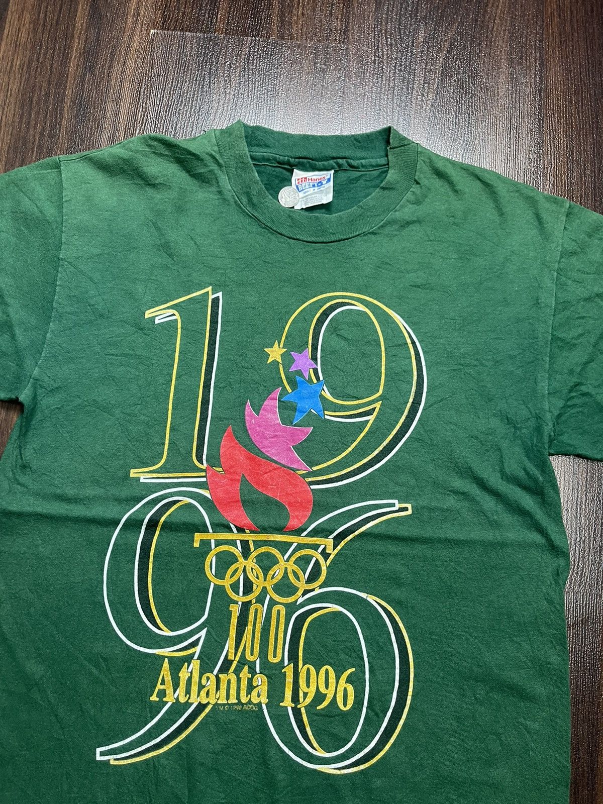 Hanes Vintage Atlanta 1996 Olympics green T-shirt Size M Size US M / EU 48-50 / 2 - 2 Thumbnail