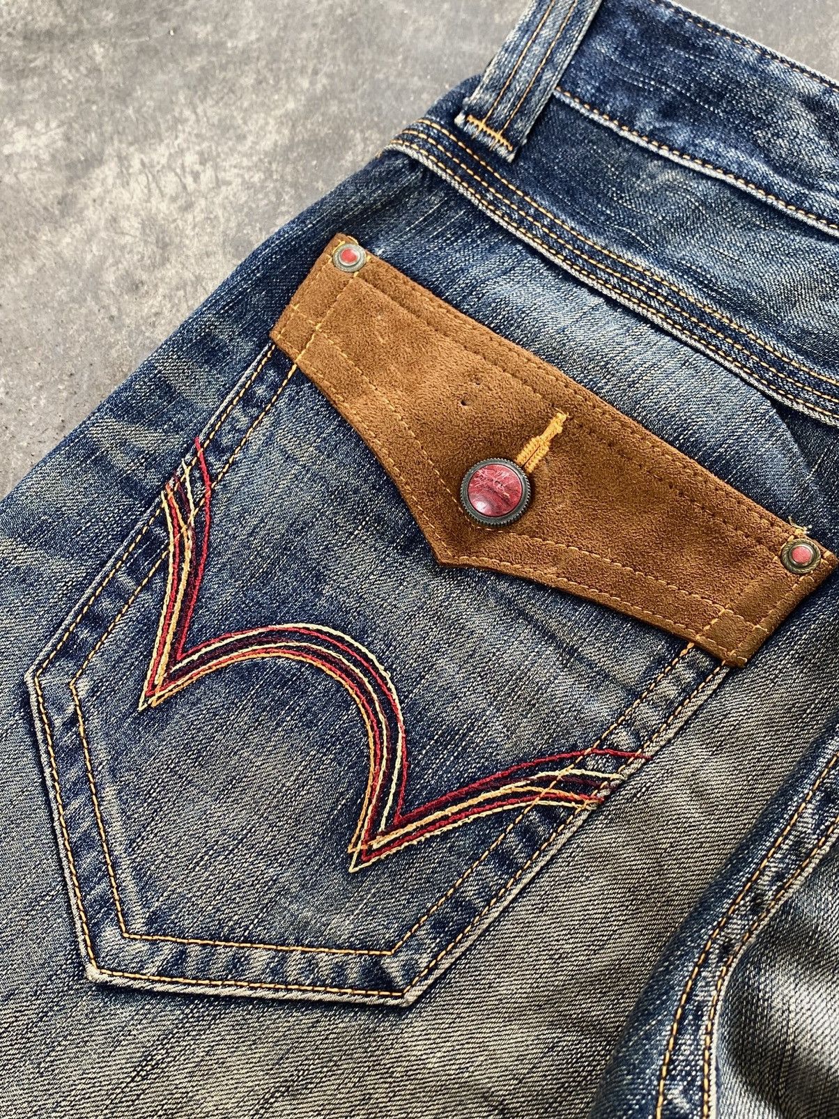 Vtg Edwin Blue Trip Flared Mud Wash Jeans 🇯🇵