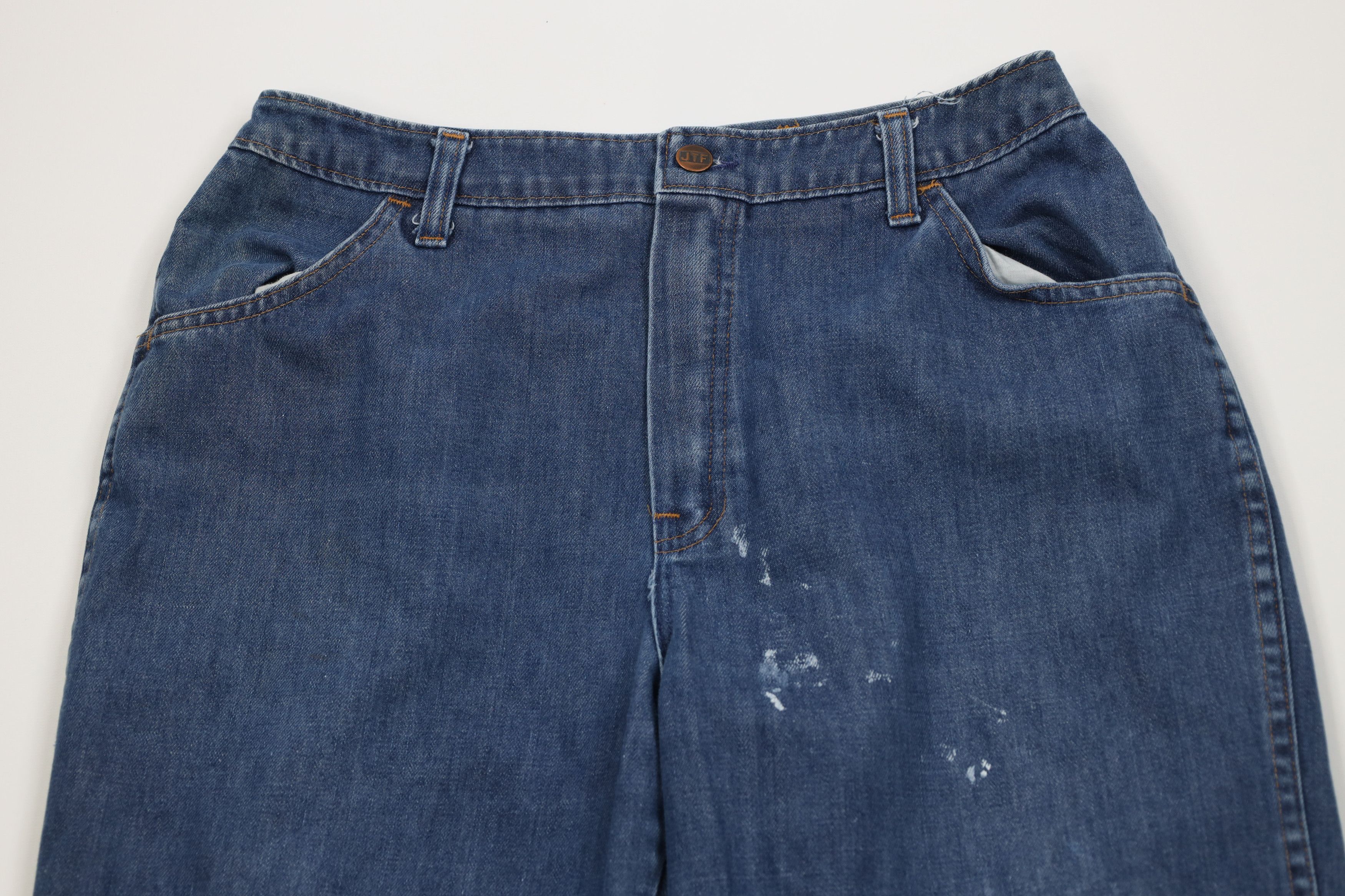 Vintage Vintage 70s Streetwear Baggy Wide Leg Denim Jeans Blue USA Size US 30 / EU 46 - 2 Thumbnail