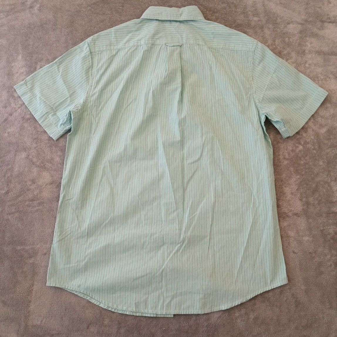 Chaps Chaps Shirt Mens M Blue Striped Button-Down Short Sleeve Casual Cotton Blend New Regular Fit Size US M / EU 48-50 / 2 - 2 Thumbnail
