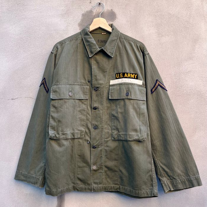 Vintage 40’s Military US Army 13 Star HBT Button Down Shirt | Grailed