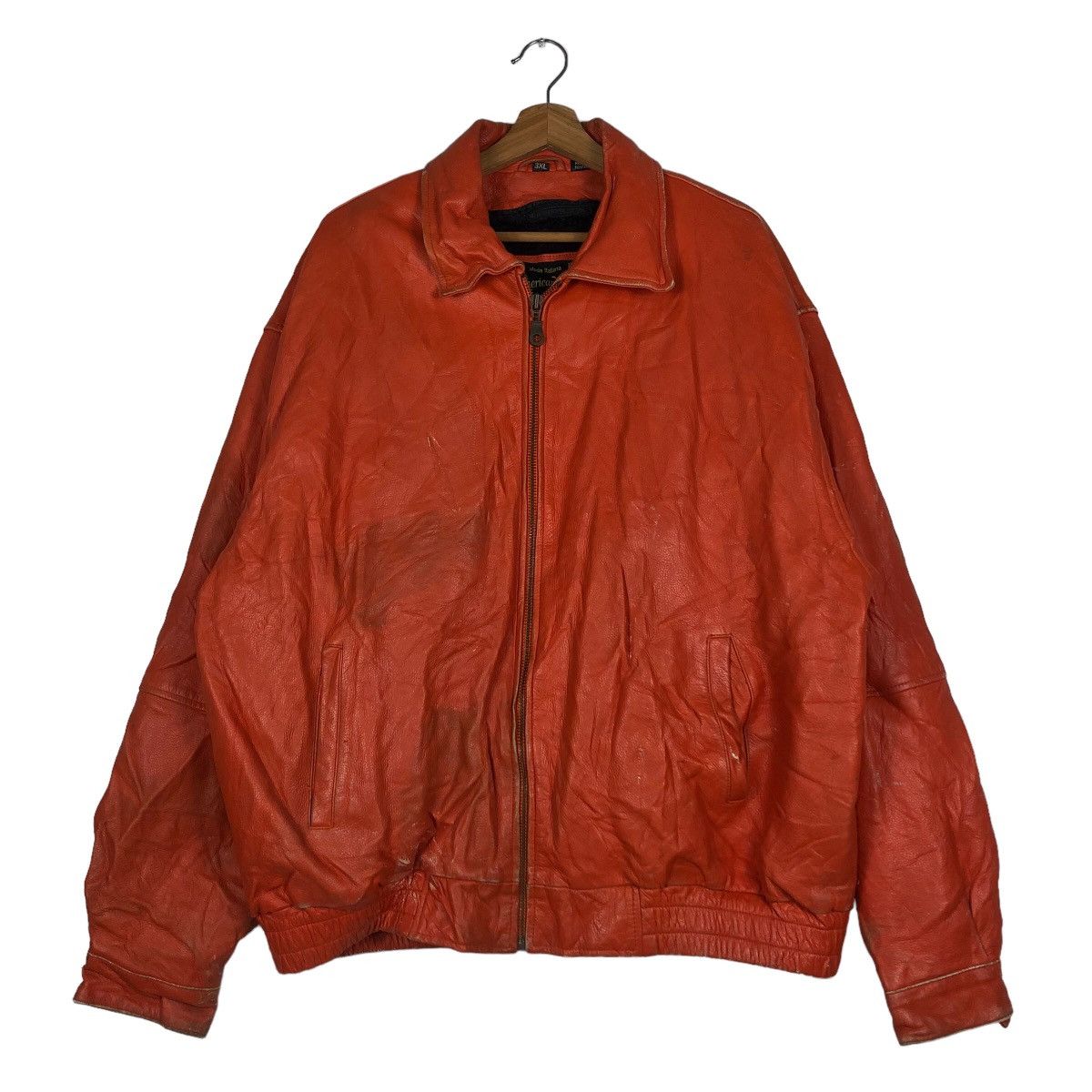 Japanese Brand 🔥Moda Italiana American Born Genuine Leather Biker Jacket Size US XXL / EU 58 / 5 - 1 Thumbnail