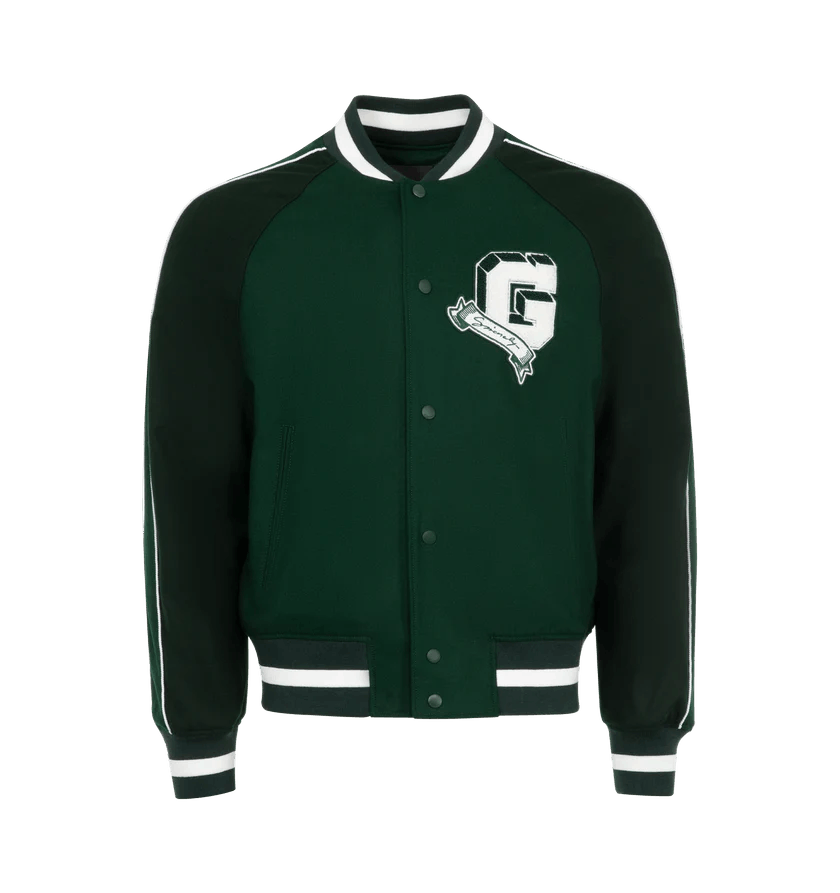 Givenchy o1h1sh10525 Lettermen Bomber Jacket in Dark Green Size US M / EU 48-50 / 2 - 1 Thumbnail