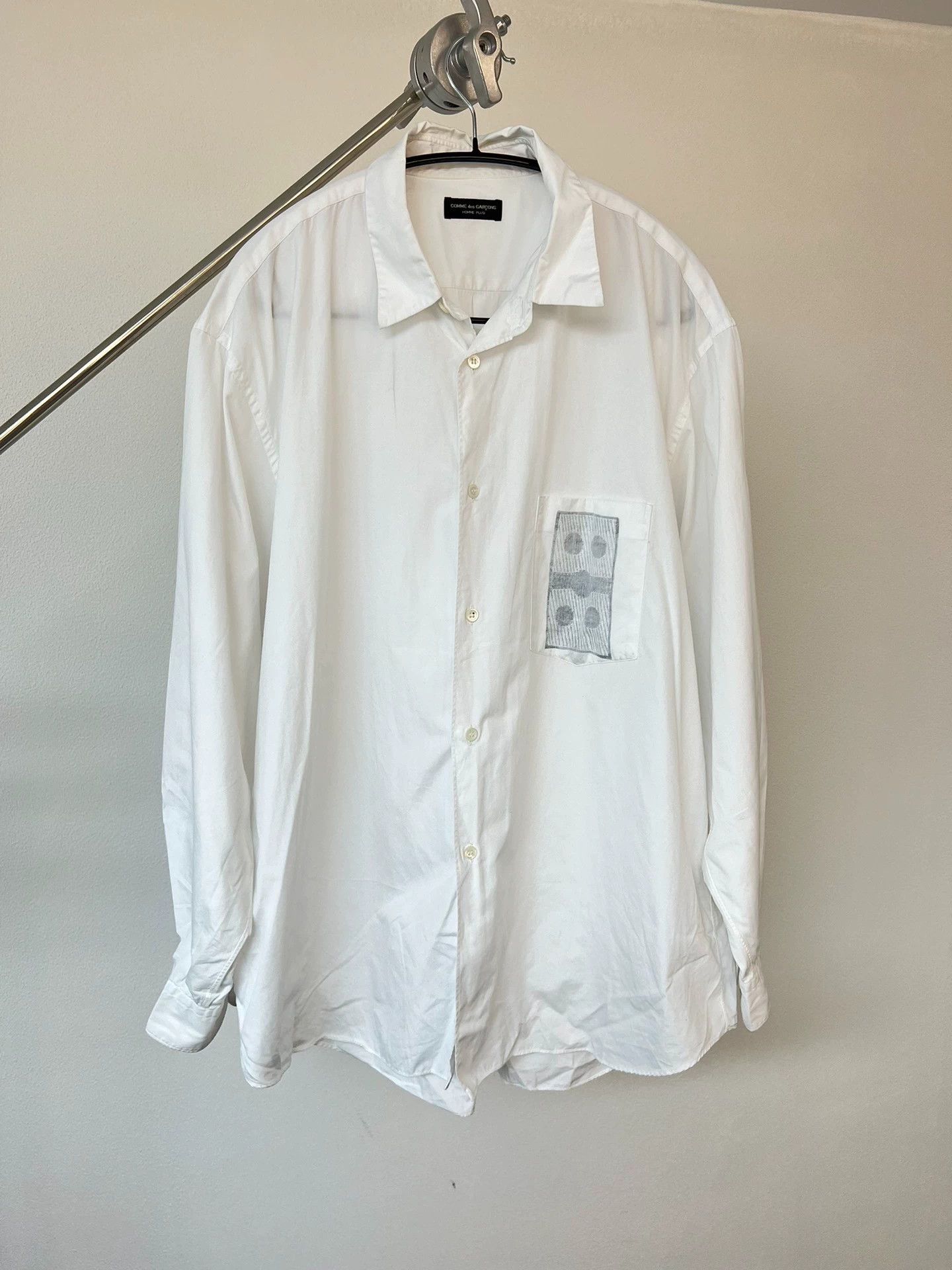 Comme des Garcons CDG Homme Plus Oversized Printed White Shirt Size US L / EU 52-54 / 3 - 2 Thumbnail