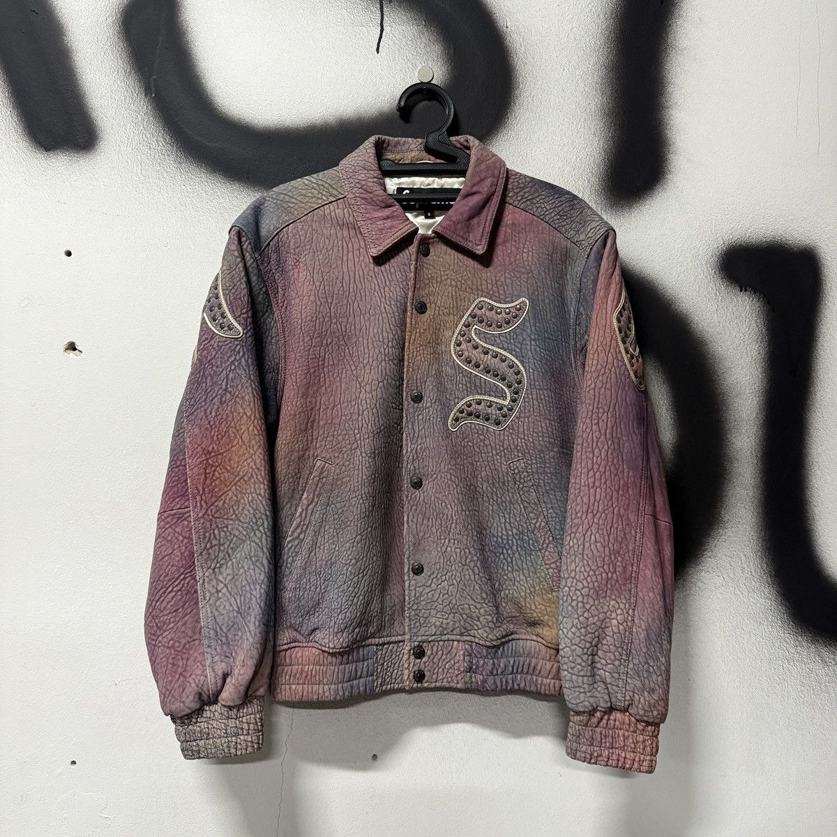 Supreme Pebbled Leather Varsity Jacket