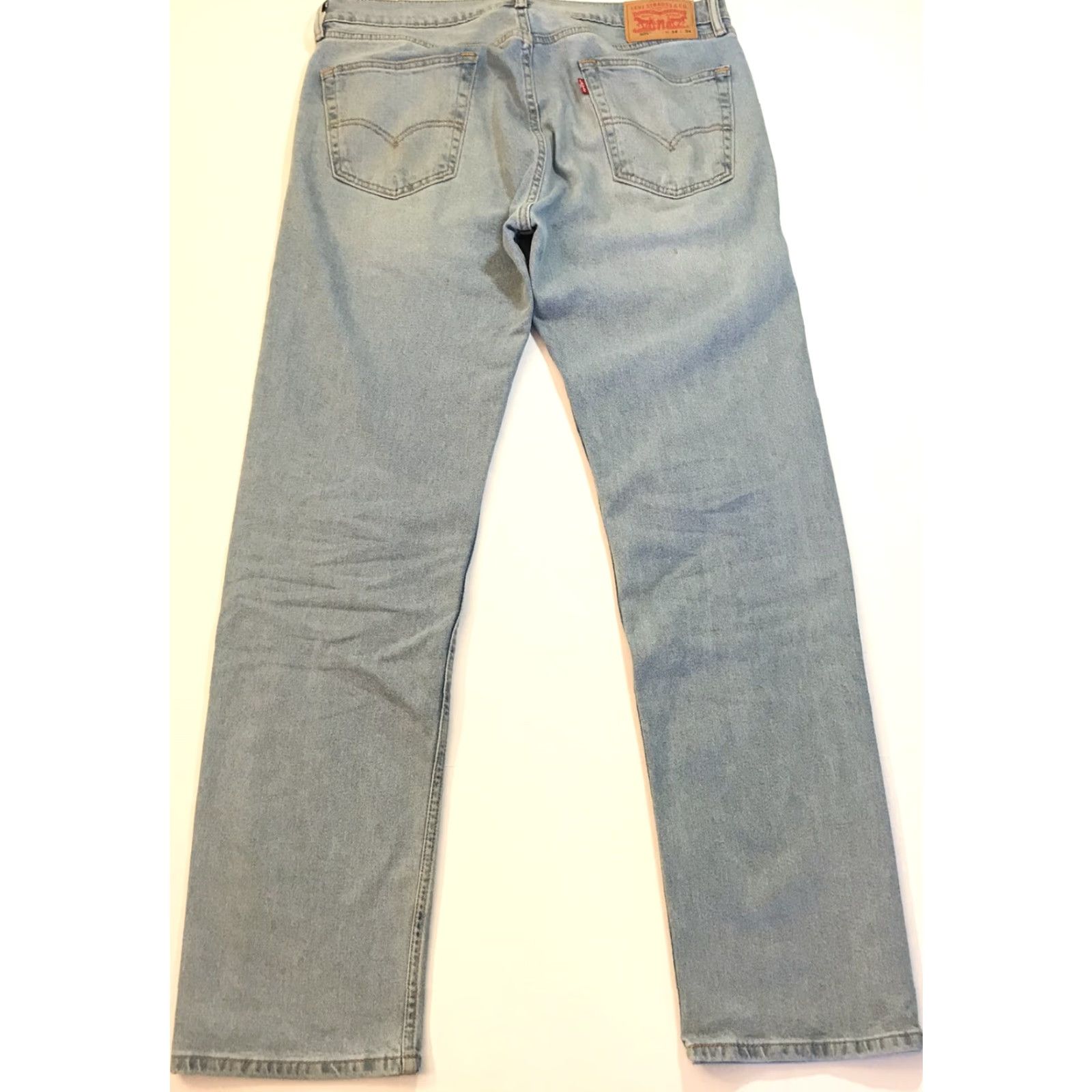 Levi's VINTAGE Levi's 505 Jeans Straight 34 Blue Medium Wash USA 34 Mens Regular Cotton Denim Distressed Leather Logo 505-0216 Size US 34 / EU 50 - 4 Thumbnail