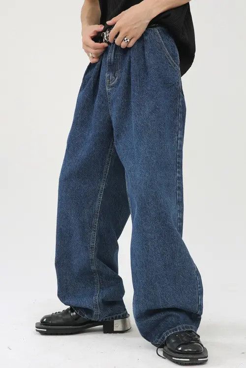 Other Dark blue wide-leg loose straight-leg floor-length jeans Size US 32 / EU 48 - 6 Thumbnail
