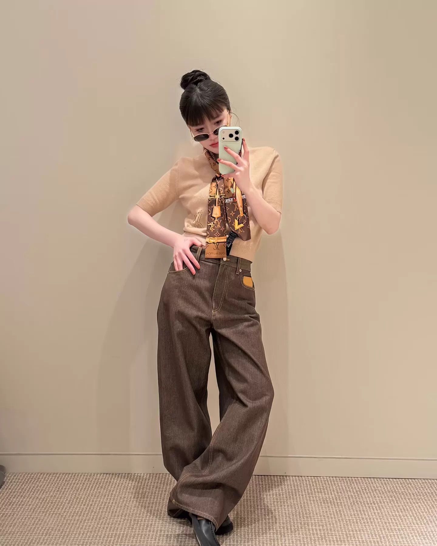 Louis Vuitton LV 26 New Brown Denim Naomi Osaka x 34 Jeans Size 25" / US 0 / IT 36 - 7 Thumbnail