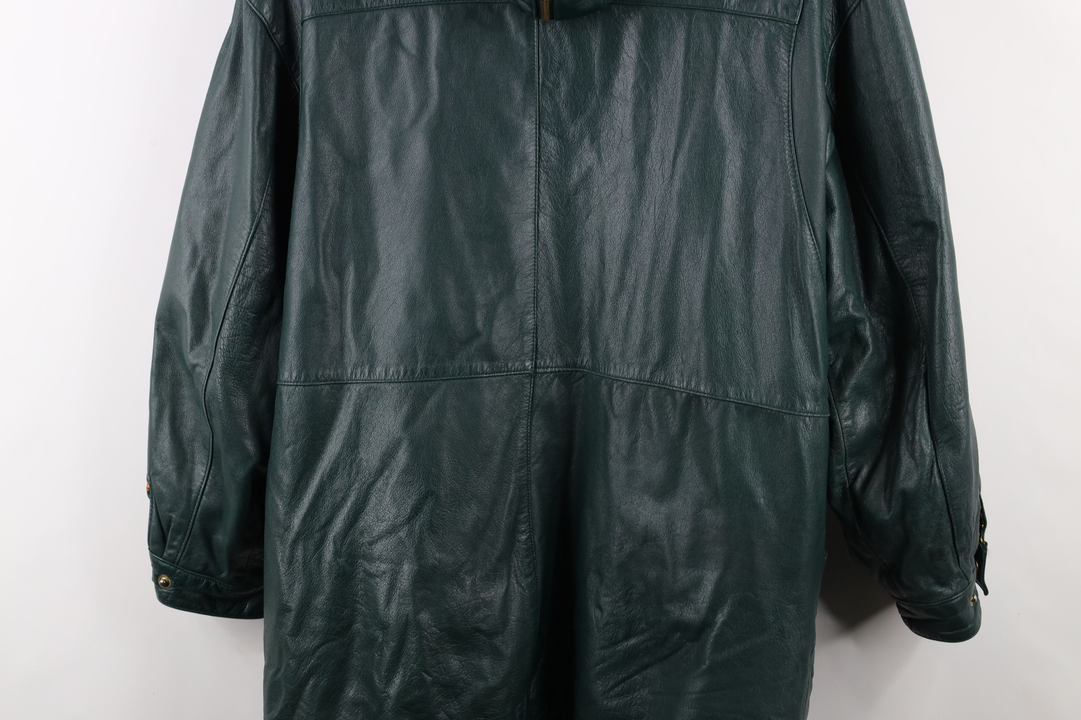 Vintage Vintage 90s Streetwear Fur Trim Hooded Cape Leather Jacket Size M / US 6-8 / IT 42-44 - 14 Thumbnail
