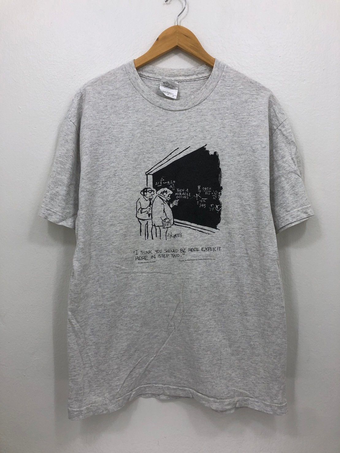 Vintage Vintage Sidney Harris shirt I think you.. wts01 Size US L / EU 52-54 / 3 - 2 Thumbnail