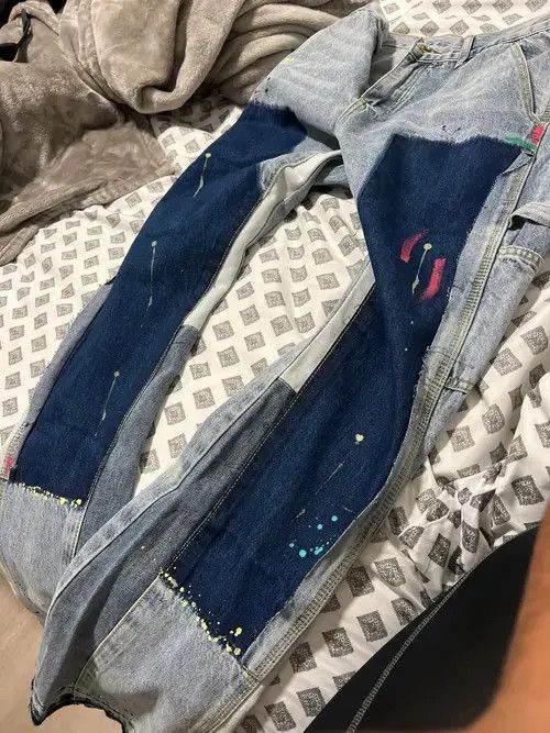 Other Distressed Splash Ink Flare Jeans Urban Streetwear Size US 36 / EU 52 - 3 Thumbnail