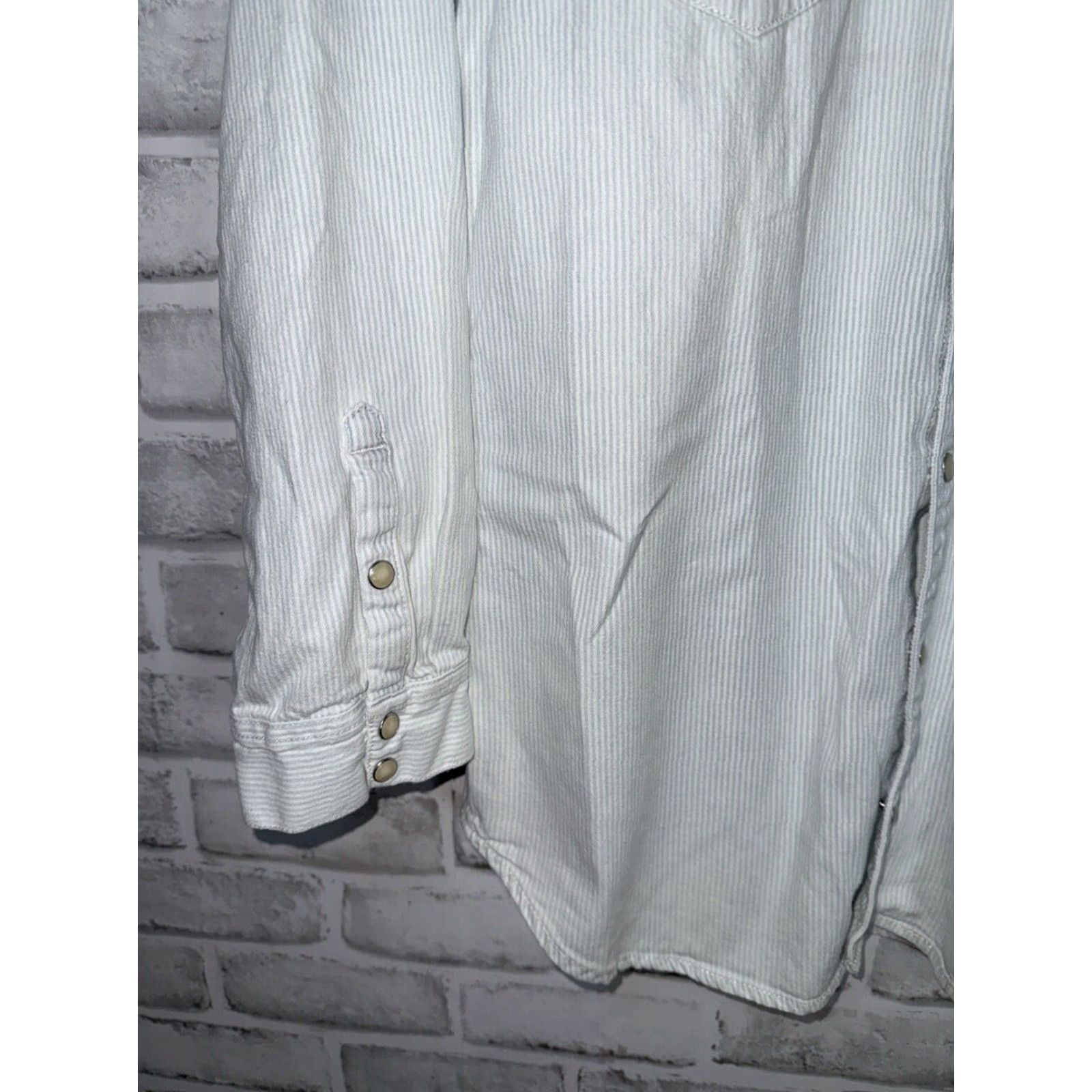 Lucky Brand VINTAGE Lucky Brand Western Blue Stripe Button Up Shirt Womens XS Size XS / US 0-2 / IT 36-38 - 4 Thumbnail