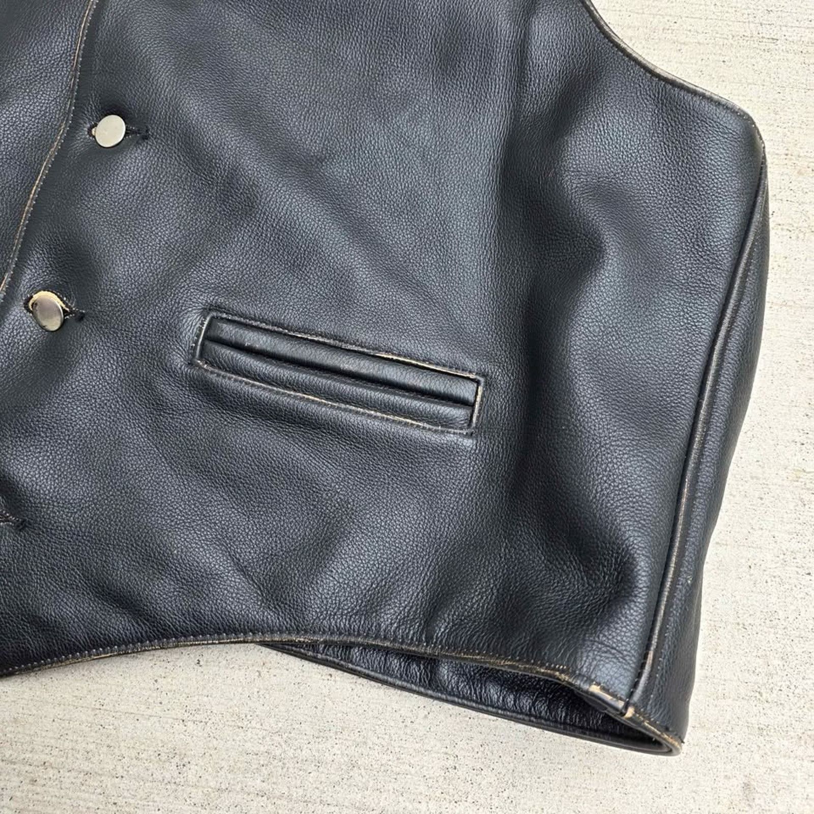 Vintage Leather Biker Vest Jack Daniels Sturgis Motorcycle Pins Y2K Size US XXL / EU 58 / 5 - 5 Thumbnail