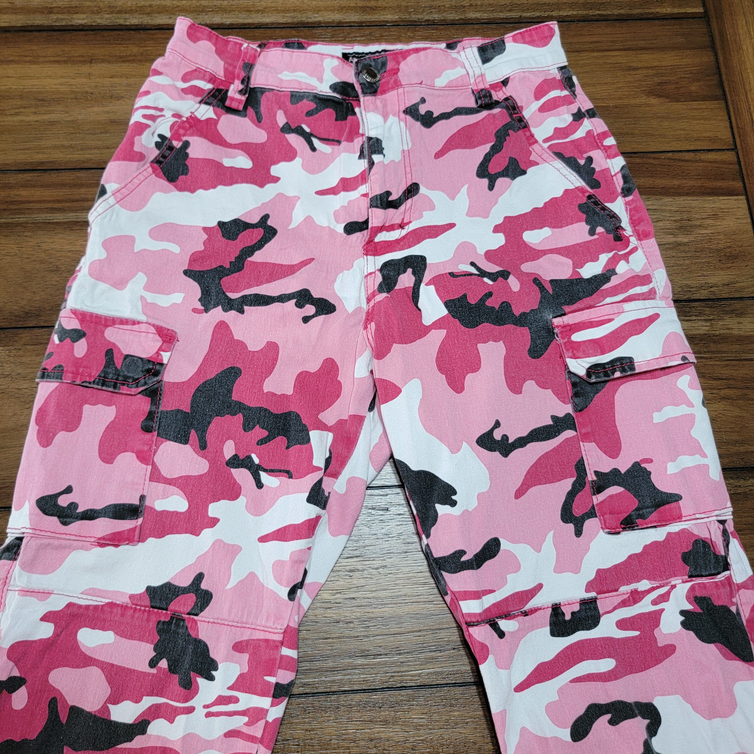 Other American Bazi Pink Camo Cargo Pants - Size Large Size 28" / US 6 / IT 42 - 2 Thumbnail