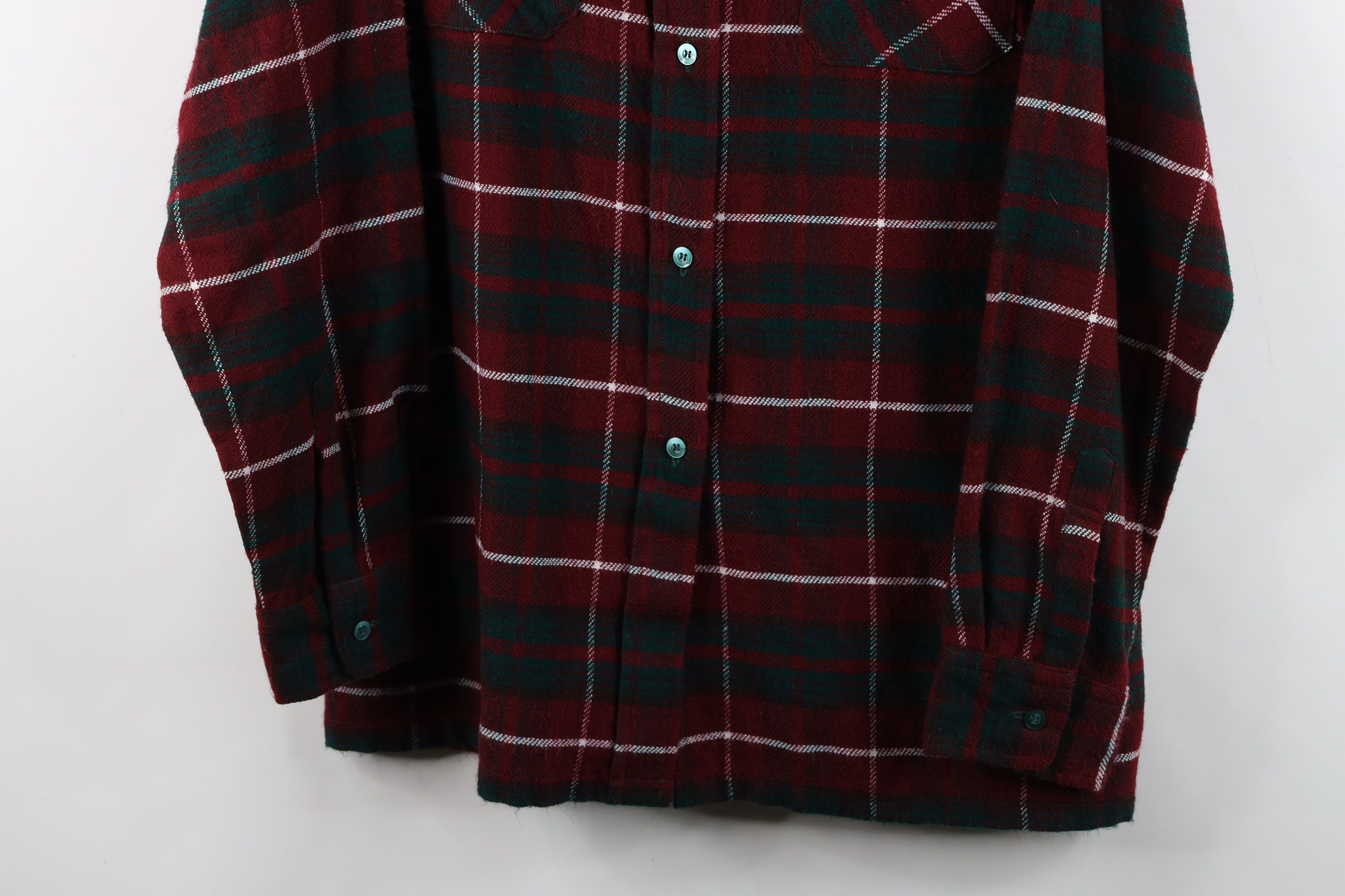 Vintage Vintage 70s Streetwear Knit Collared Button Shirt Plaid Size XS / US 0-2 / IT 36-38 - 3 Thumbnail