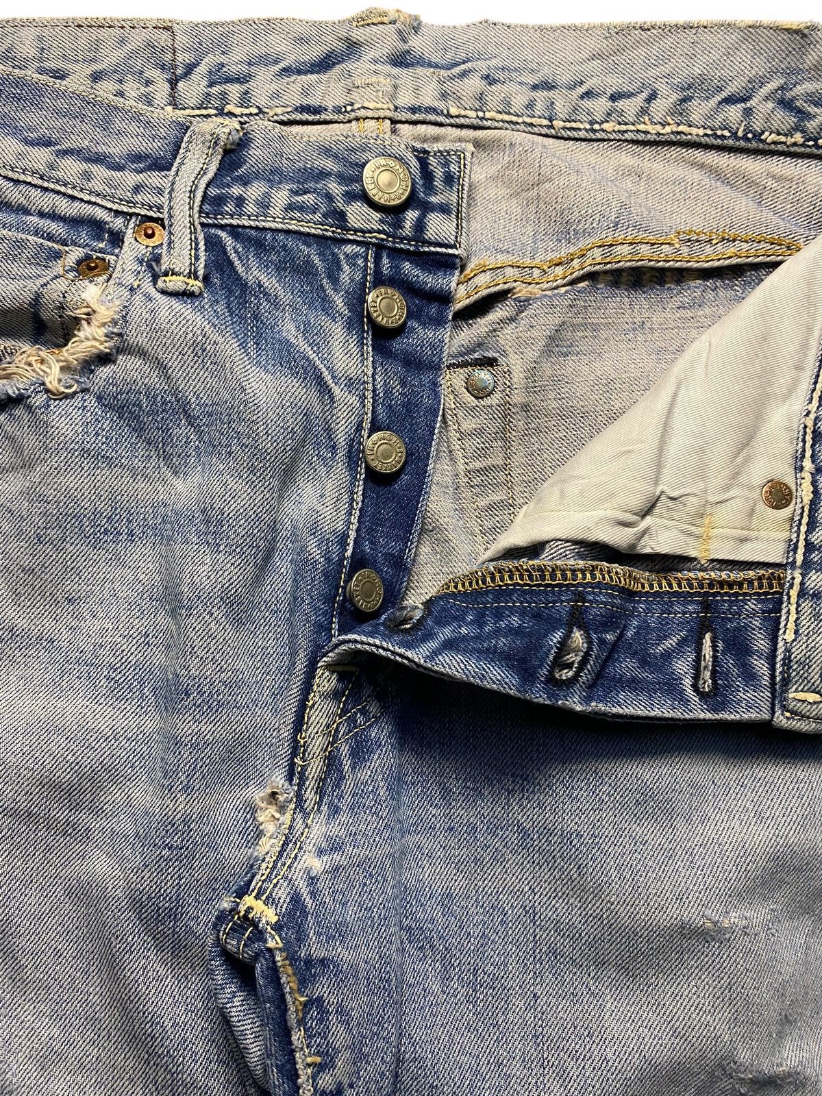 Visvim Vintage Blue Blue Japan HR Market Selvedge Distressed Jeans Size US 30 / EU 46 - 13 Thumbnail