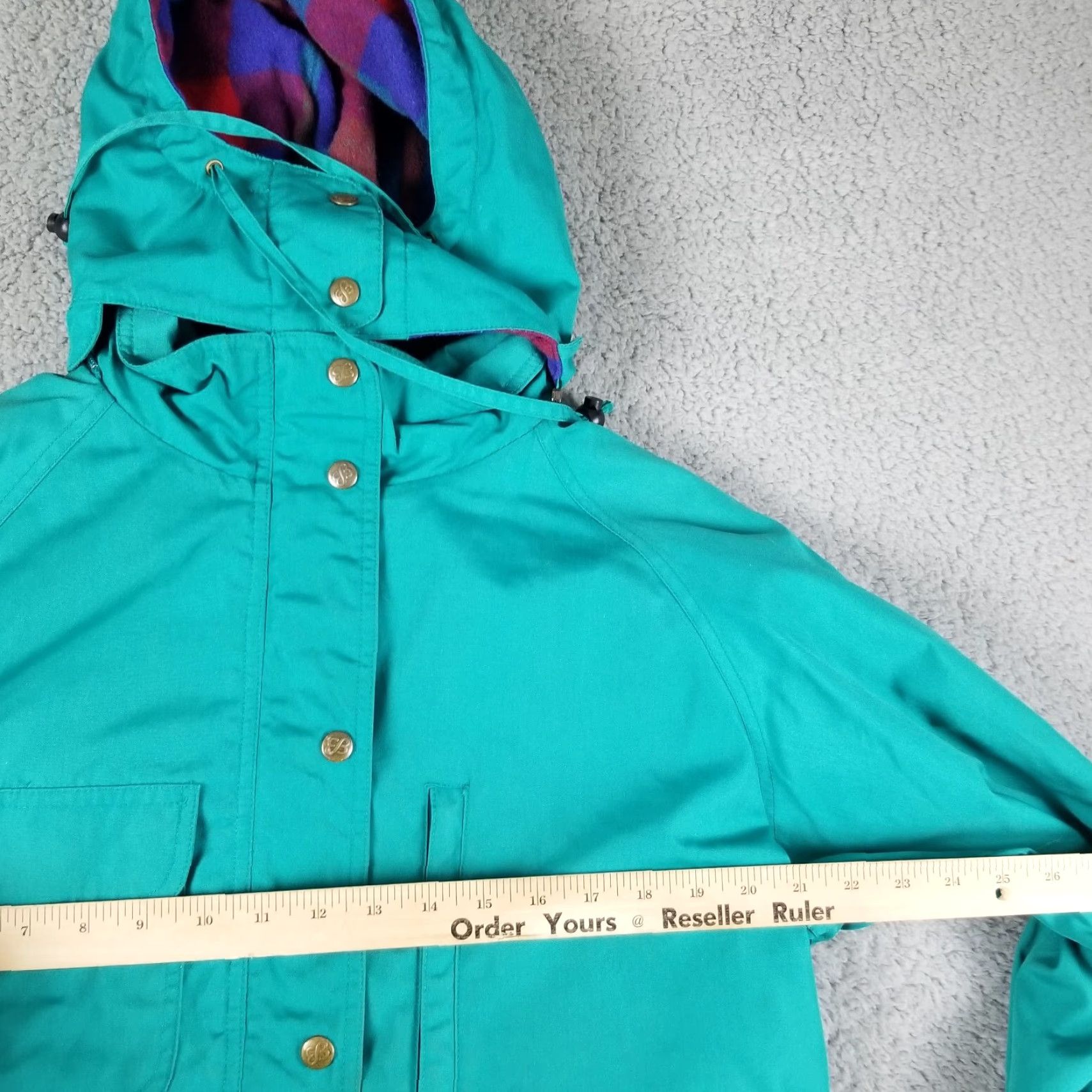 Vintage VINTAGE L.L. Bean Parka Jacket Women Medium Blue Wool Check 80s 90s Hooded Pockets Size M / US 6-8 / IT 42-44 - 5 Thumbnail