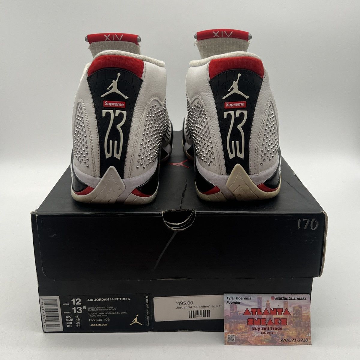 Jordan Brand Supreme x air Jordan 14 white Size US 12 / EU 45 - 3 Thumbnail