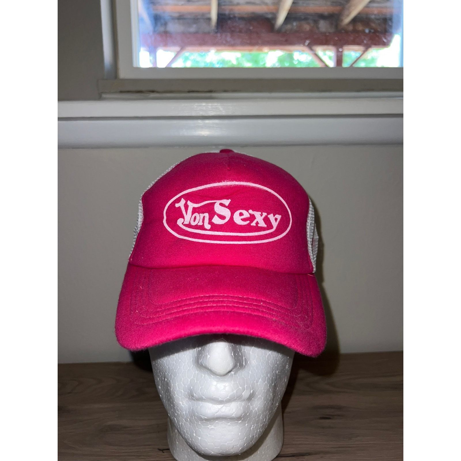 Vintage Y2K Von Sexy Pink Trucker Hat Headwear Designer Spoof 2000s Size ONE SIZE - 2 Thumbnail