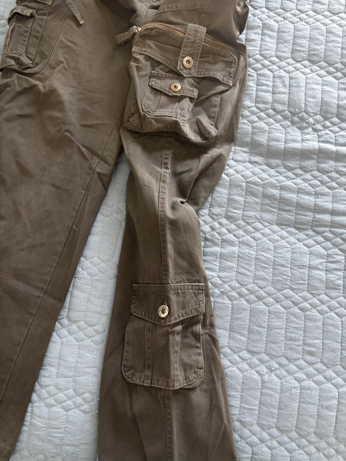 Japanese Brand Grey Japanese Cargo Pants Size US 29 - 2 Thumbnail