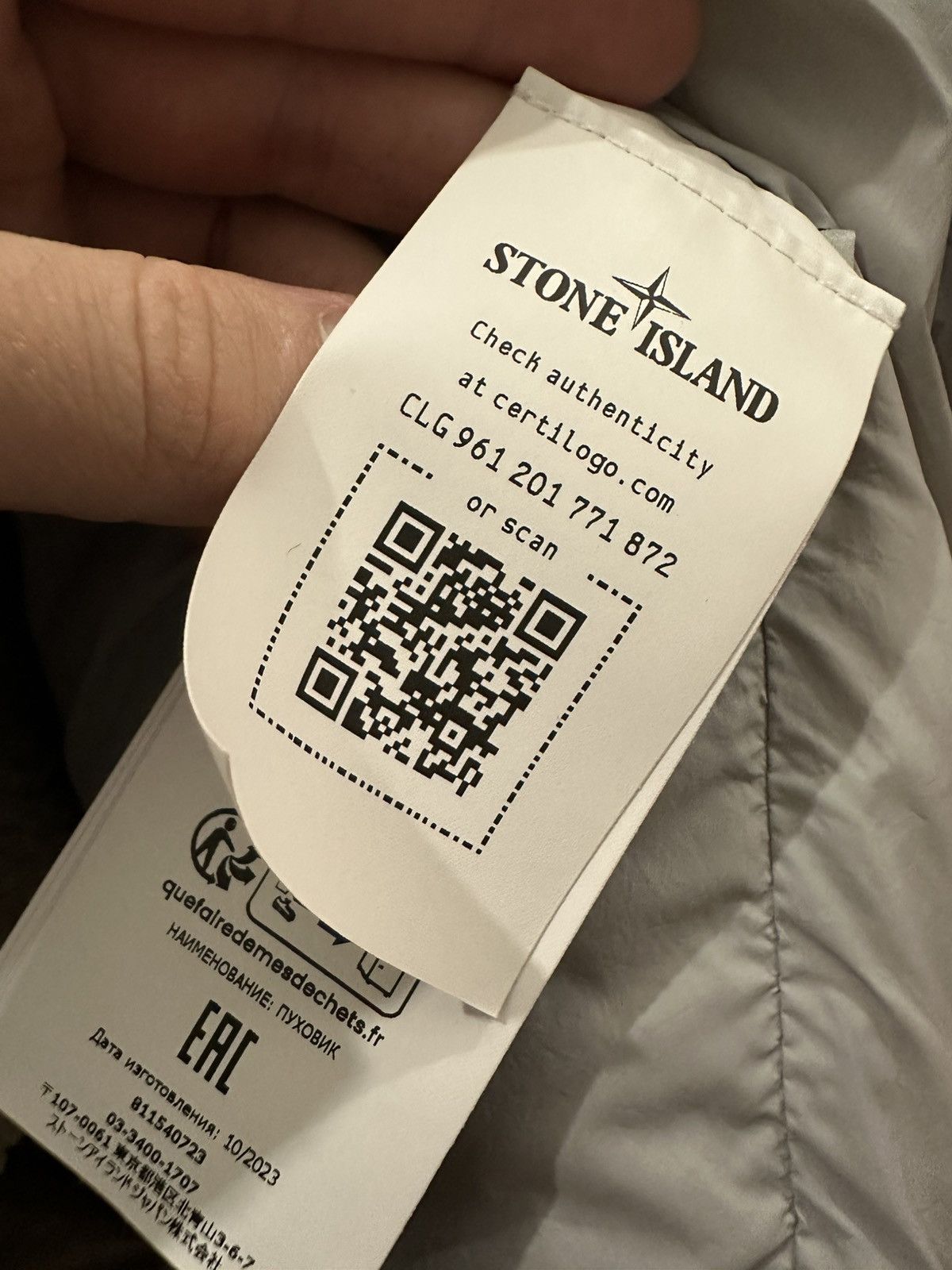 Stone Island Stone Island Jacket GIUBBOTTO VERA PIUMA RDS 059 Grey Size US XL / EU 56 / 4 - 10 Thumbnail