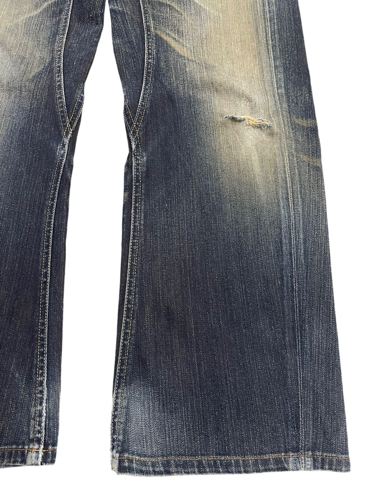 Lee Vintage Lee Cowboy Buckle Blue Wash Bleached Baggy Jeans Size US 34 / EU 50 - 6 Thumbnail