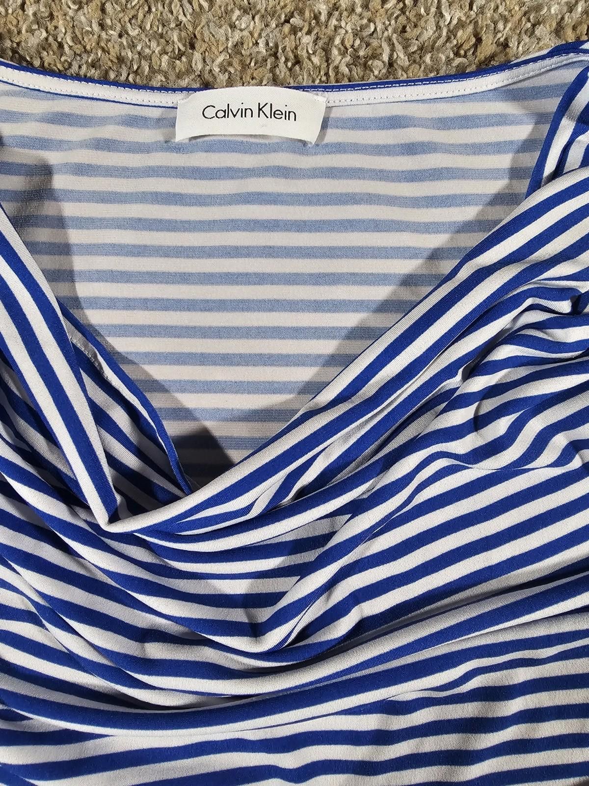 Other Calvin Klein Blue White Stripe Tank See Measurements Size M / US 6-8 / IT 42-44 - 2 Thumbnail
