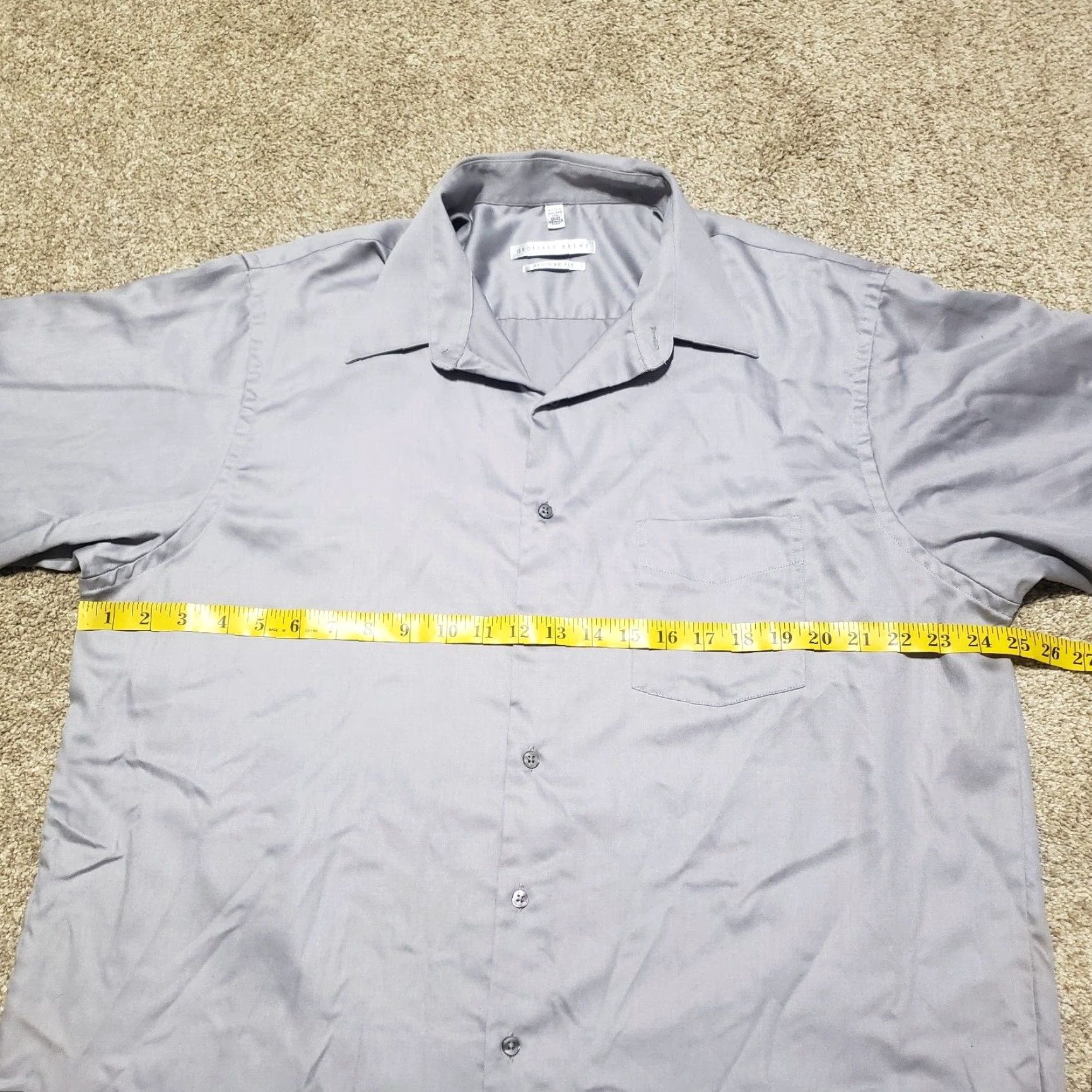 Geoffrey Beene Geoffrey Beene Shirt Mens Dress Shirt Button-Down Collared 17.5 32/33 Gray Solid Long Sleeve Non-Iron Adult Mens Size 17.5 Size US XXL / EU 58 / 5 - 4 Thumbnail
