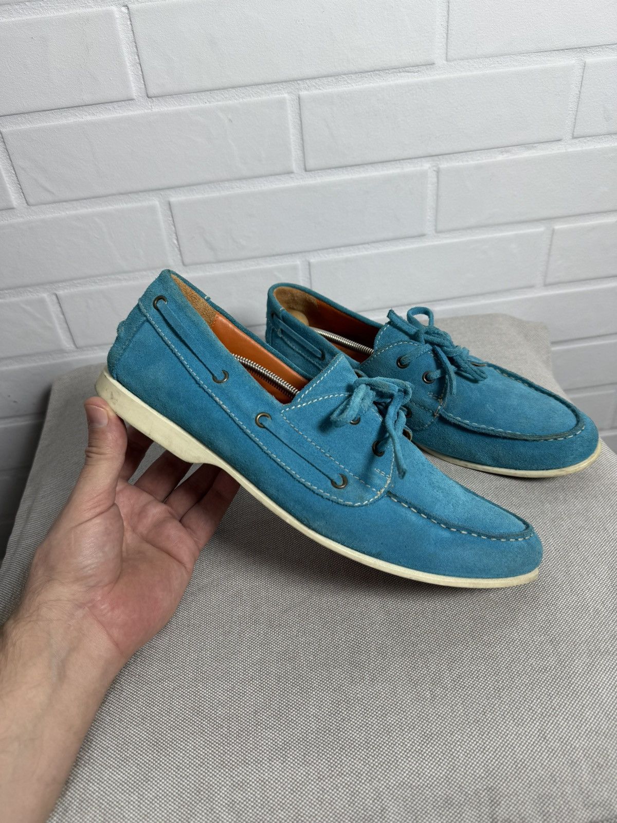 Etro ETRO Milano Men's Shoes Suede Blue Size 41-41.5 US 8.5-9 Size US 8.5 / EU 41-42 - 1 Thumbnail