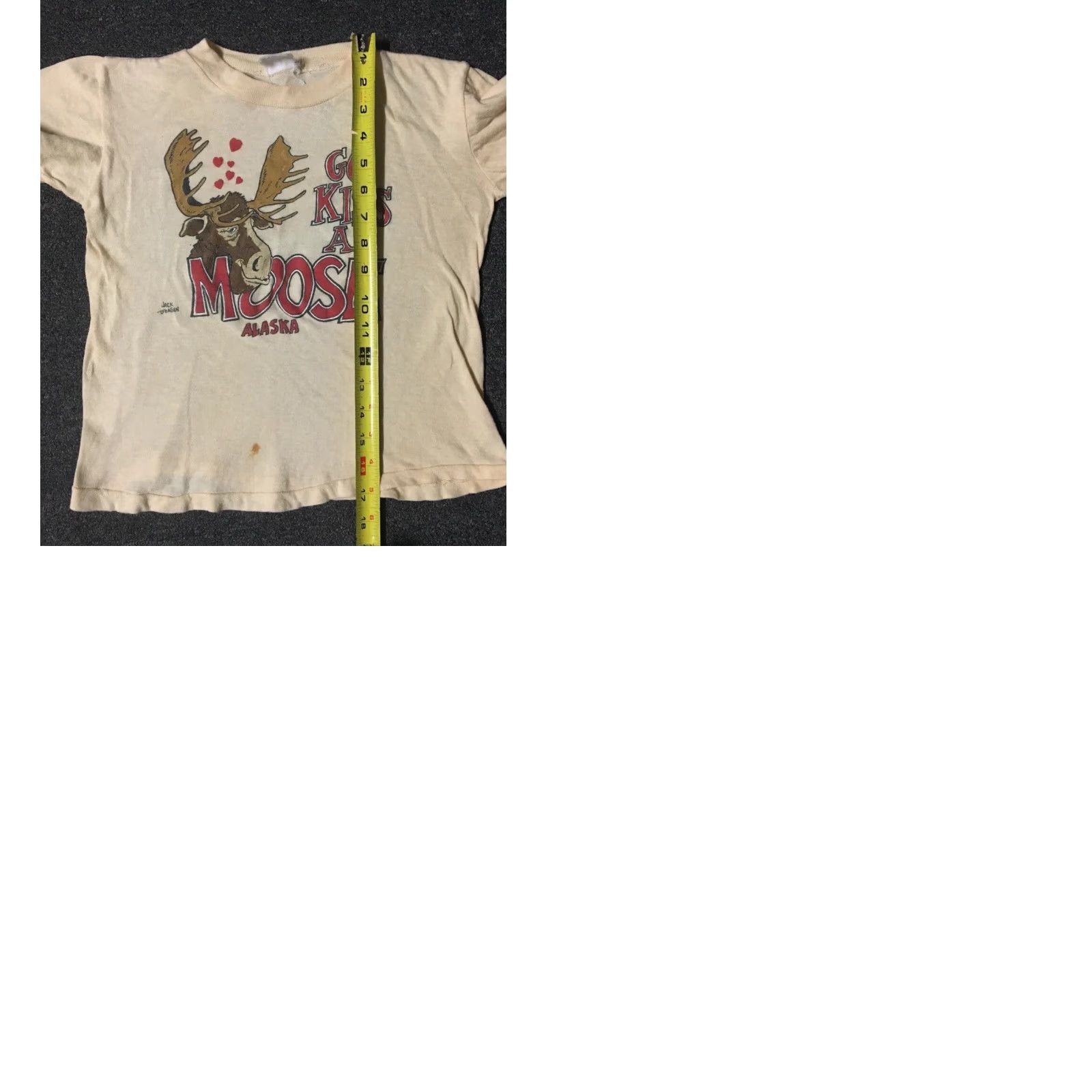 Vintage VINTAGE Go Kiss A Moose Alaska Faded Shirt XS Beige/Beige T-Shirt Women Short Sleeve 70s 80s 90s Grunge Biker Humor Novelty Retro Rockabilly Size XS / US 0-2 / IT 36-38 - 9 Thumbnail