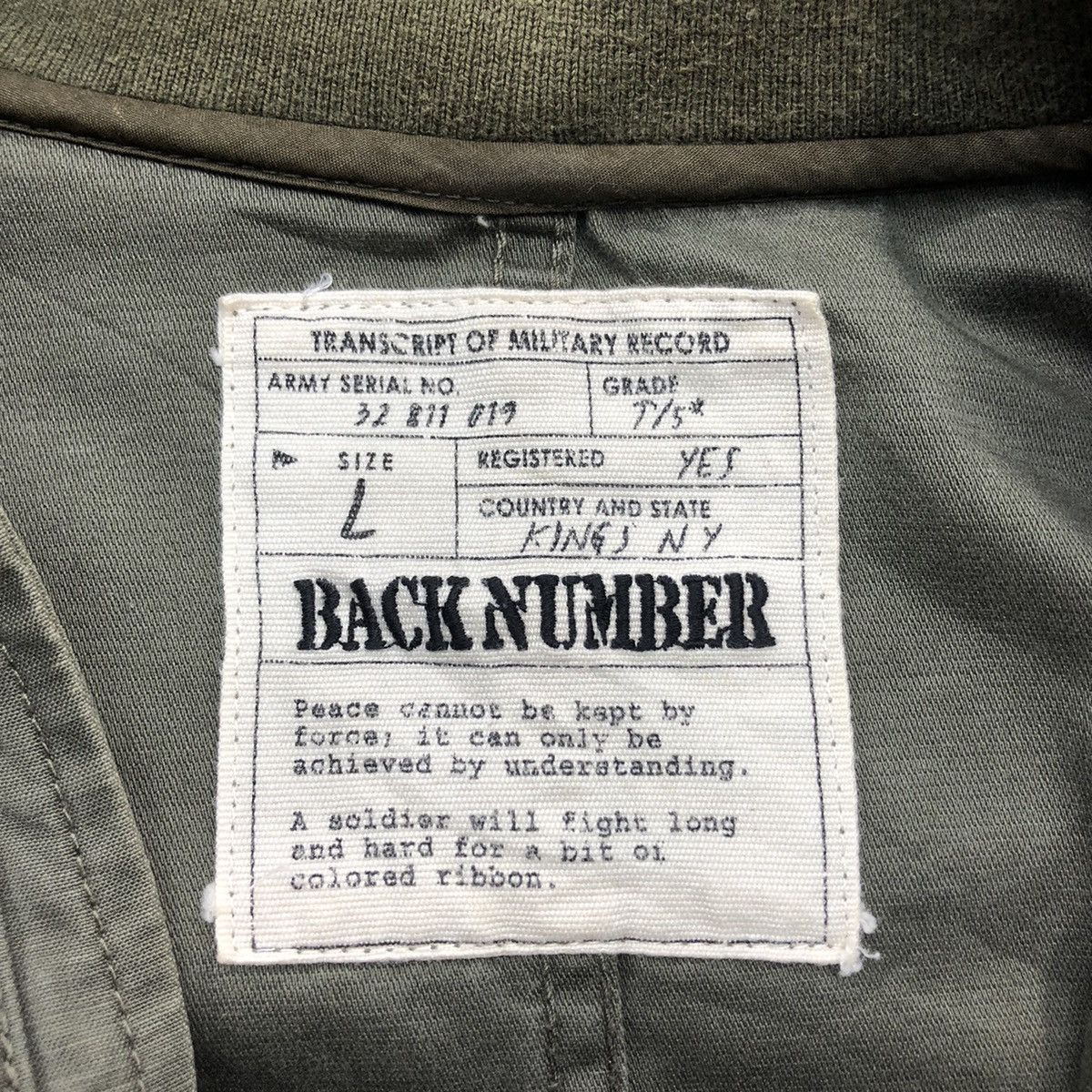 Japanese Brand Vintage Back Number Army Utility Slant Pocket Jacket Size US S / EU 44-46 / 1 - 17 Thumbnail